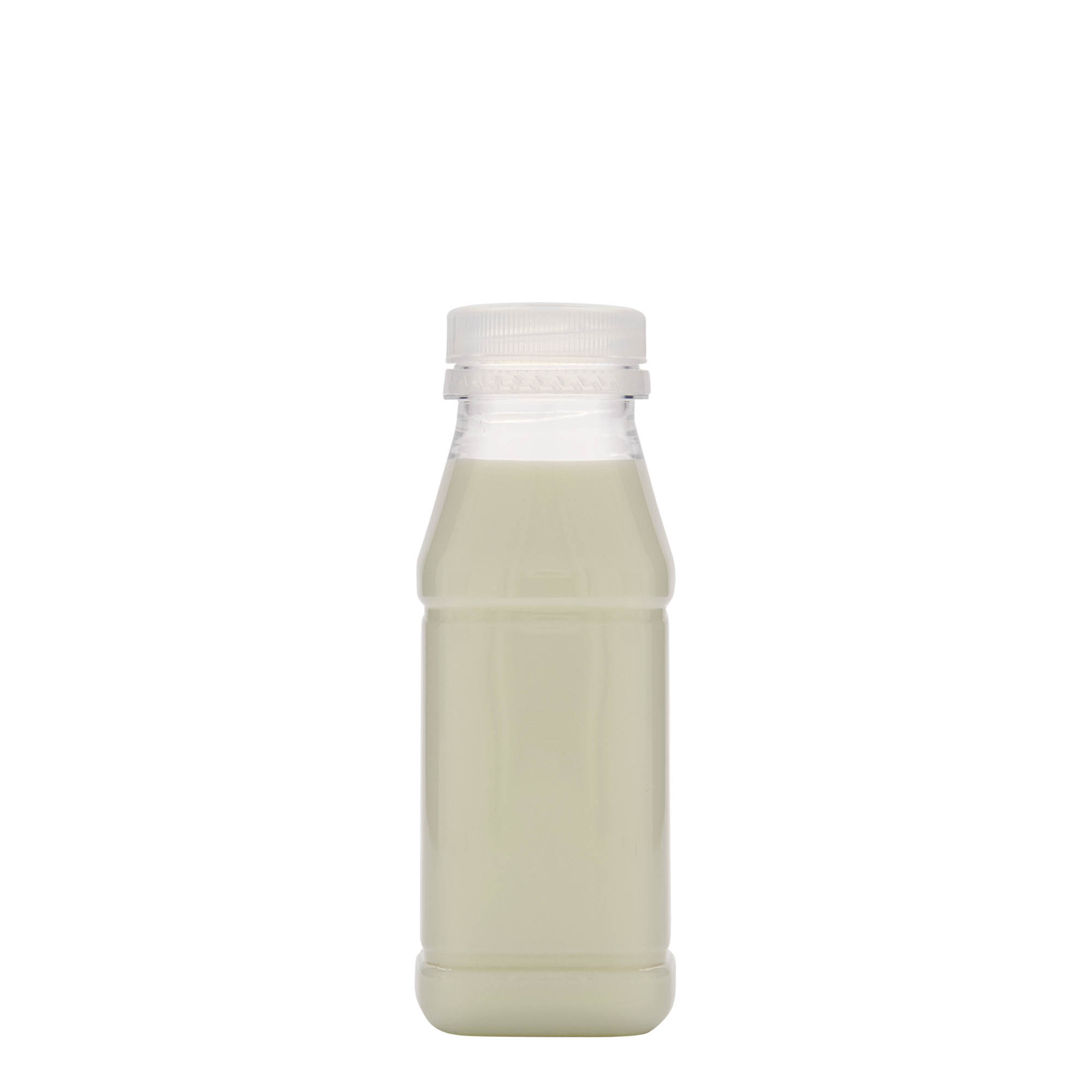 250 мл PET-шише „Milk and Juice Carré“, квадратно, пластично, отворање: 38 мм