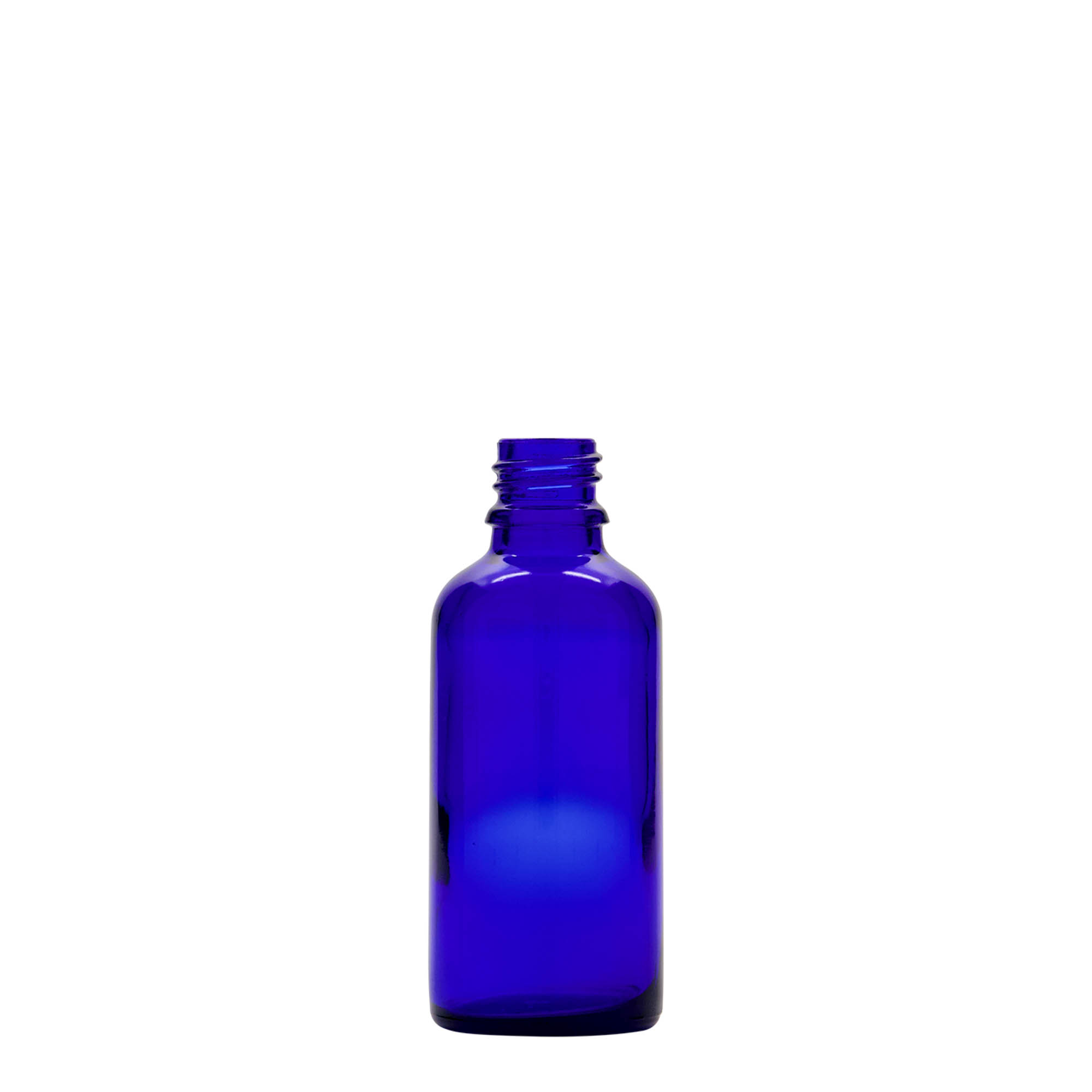 50 ml шишенце со пипета, медицинско, стаклено, кралско сино-црвено, отвор: DIN 18