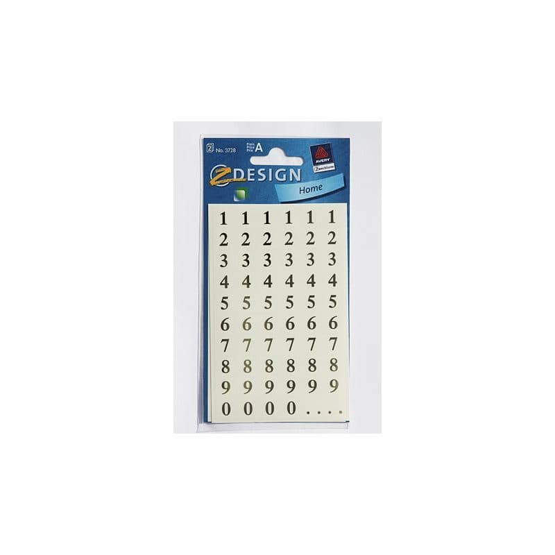 Zweckform налепница „Броеви 1-9“, пластика, златна