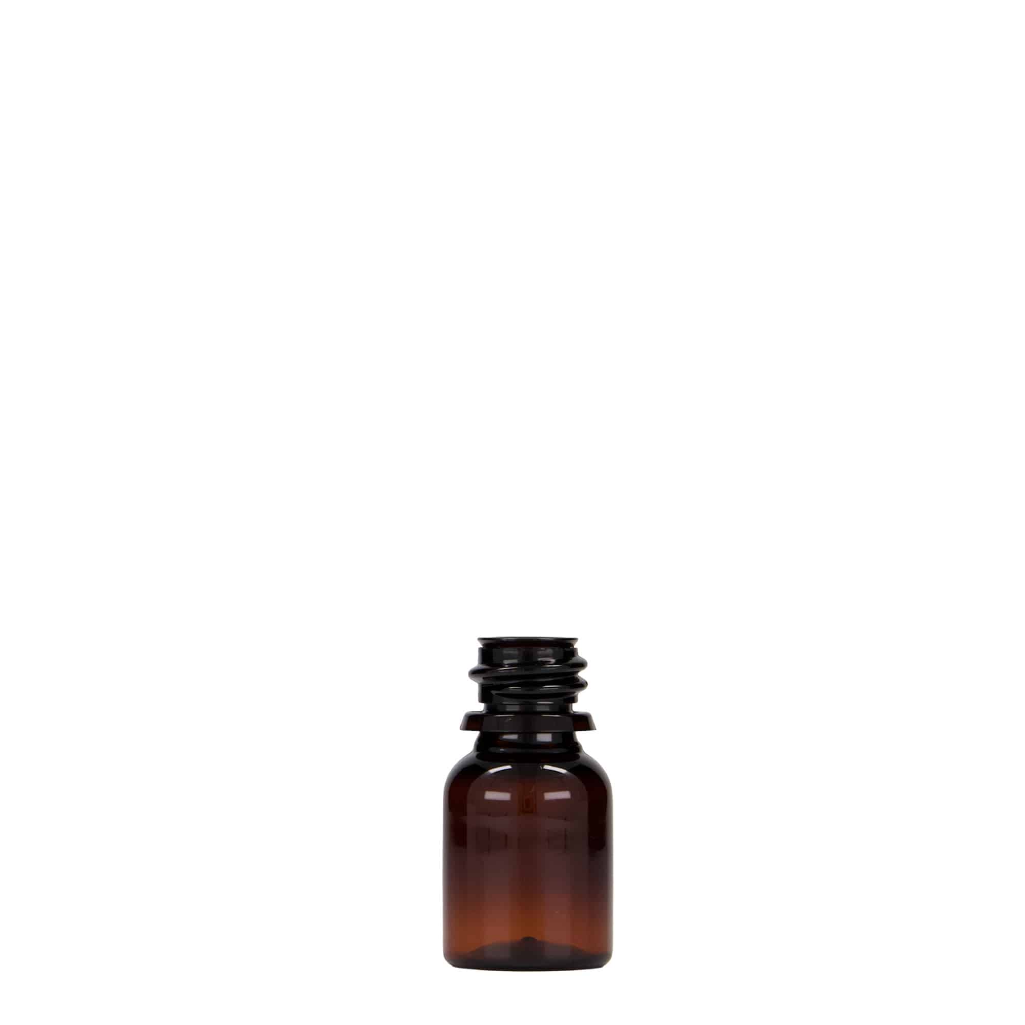 10 ml PET-медицинска шишенка „Easy Living“, кафеава, пластична, отвор: DIN 18