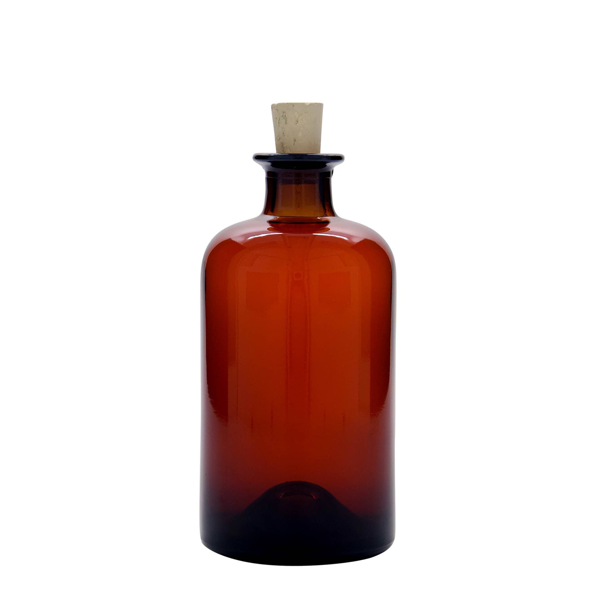 500 ml стаклена апотекарска шише, кафеава, отворање: корк