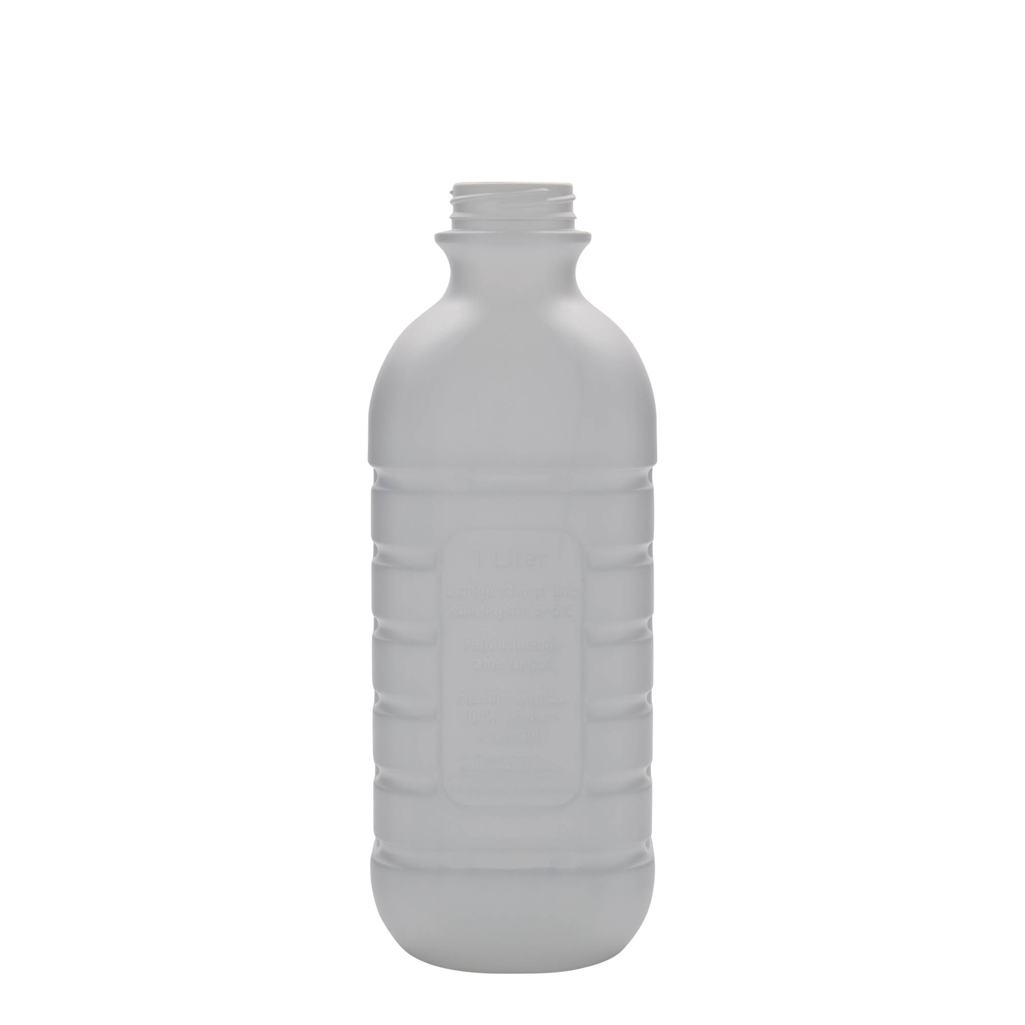 1.000 ml шише за млеко, правоаголно, HDPE-пластика, бело, отвор: PEHD40