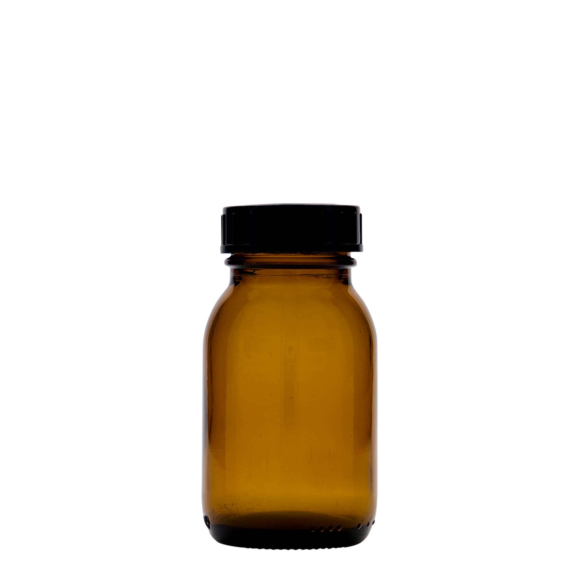 125 ml шише со широк врат, кафеава, отворање: DIN 40