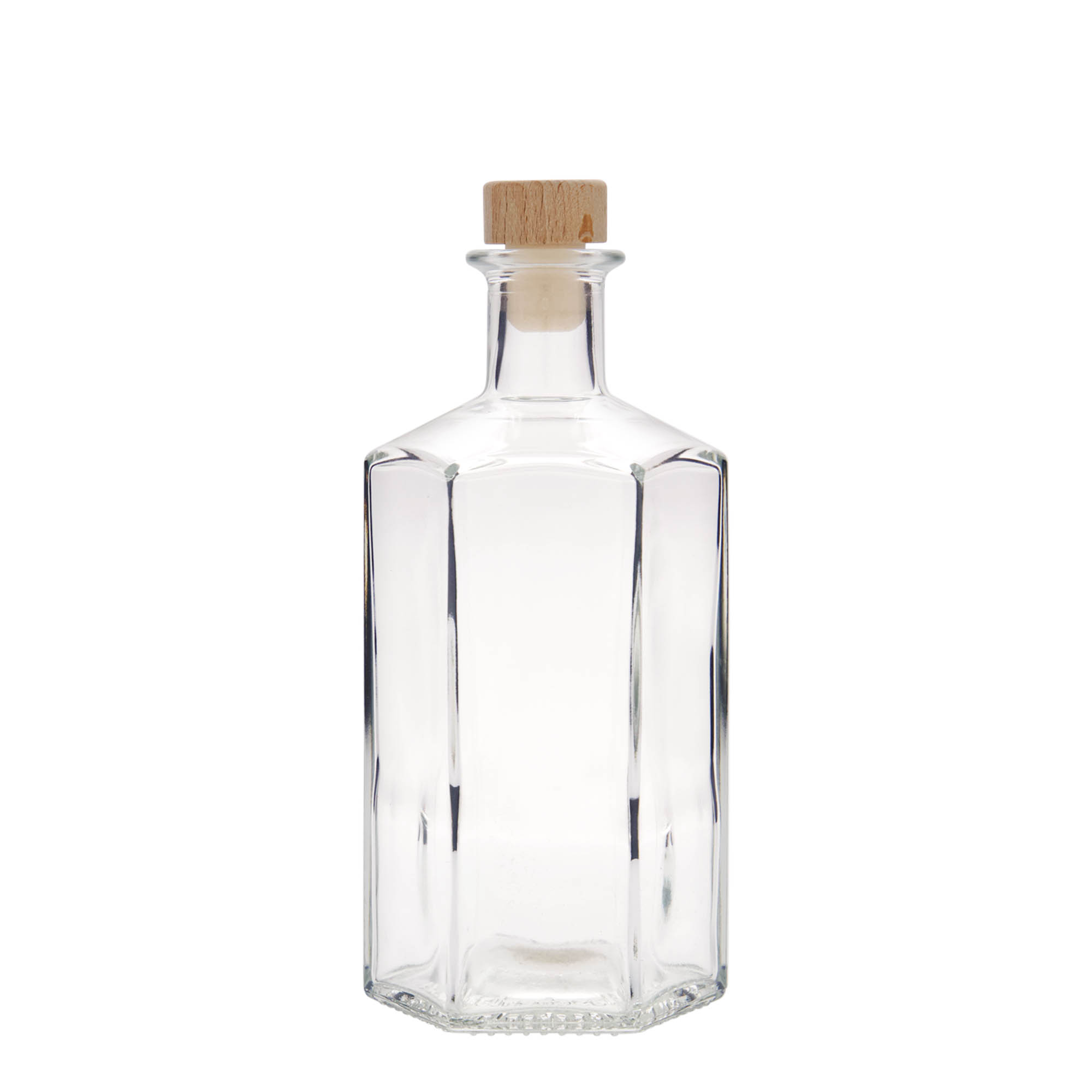 500 ml стаклена шише аптекар 'Џими', шеесетостран, отворање: корк