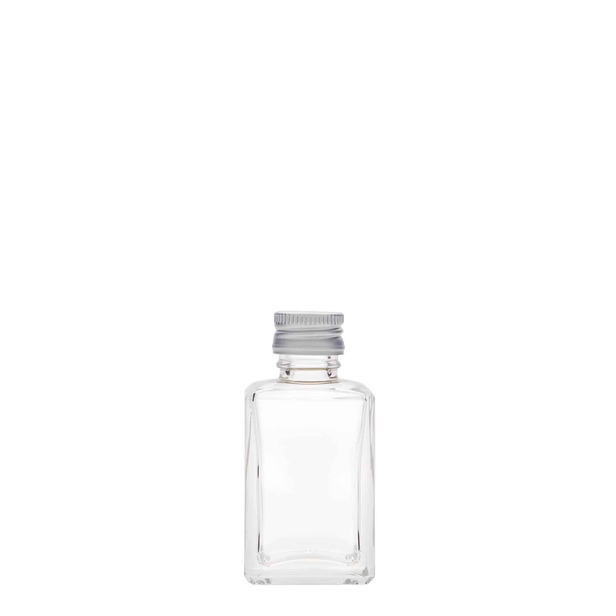 30 ml стаклена шише „Таме“, квадратна, отворање: PP 18