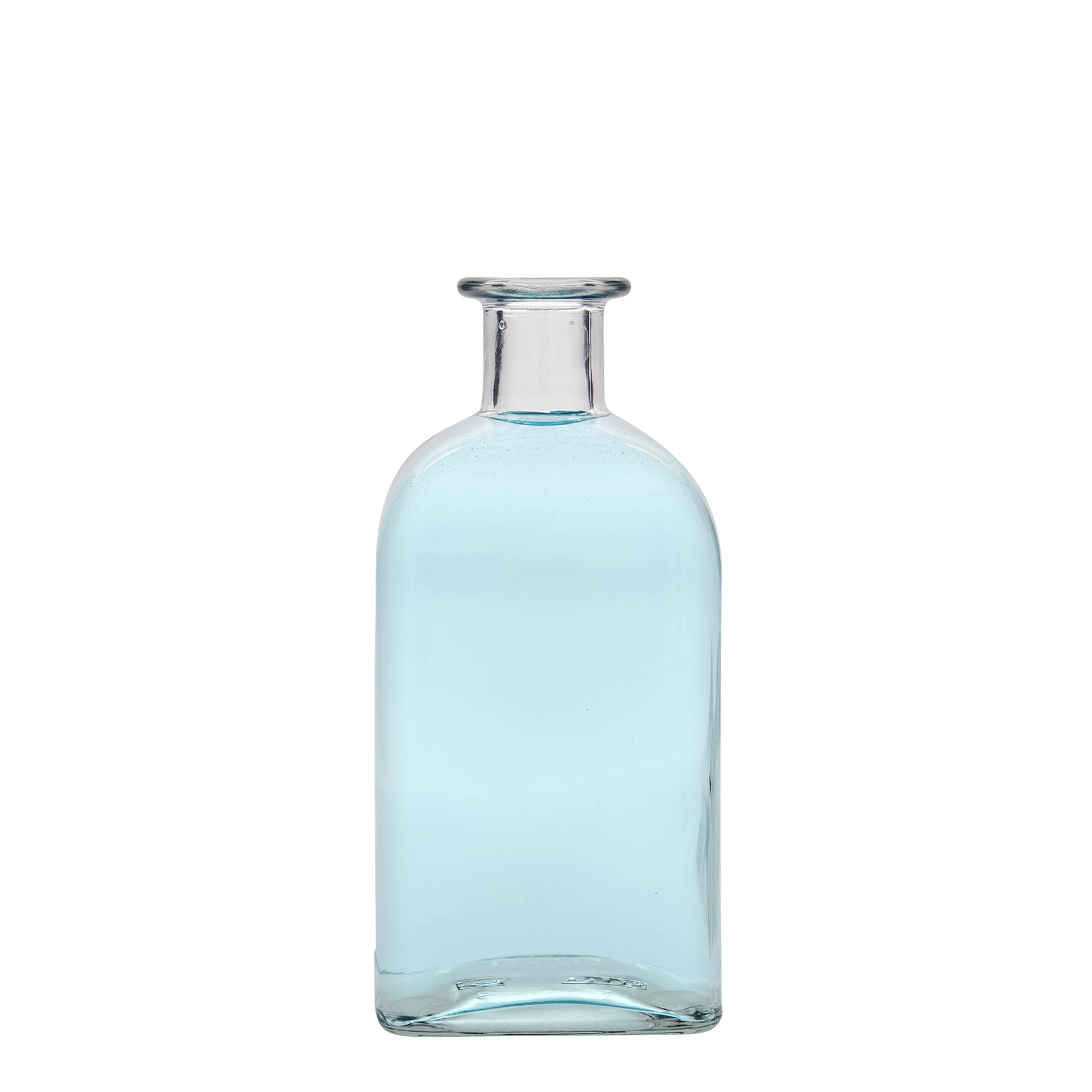 500 ml стаклена шишe за аптека Carré, квадратна, отворање: корк
