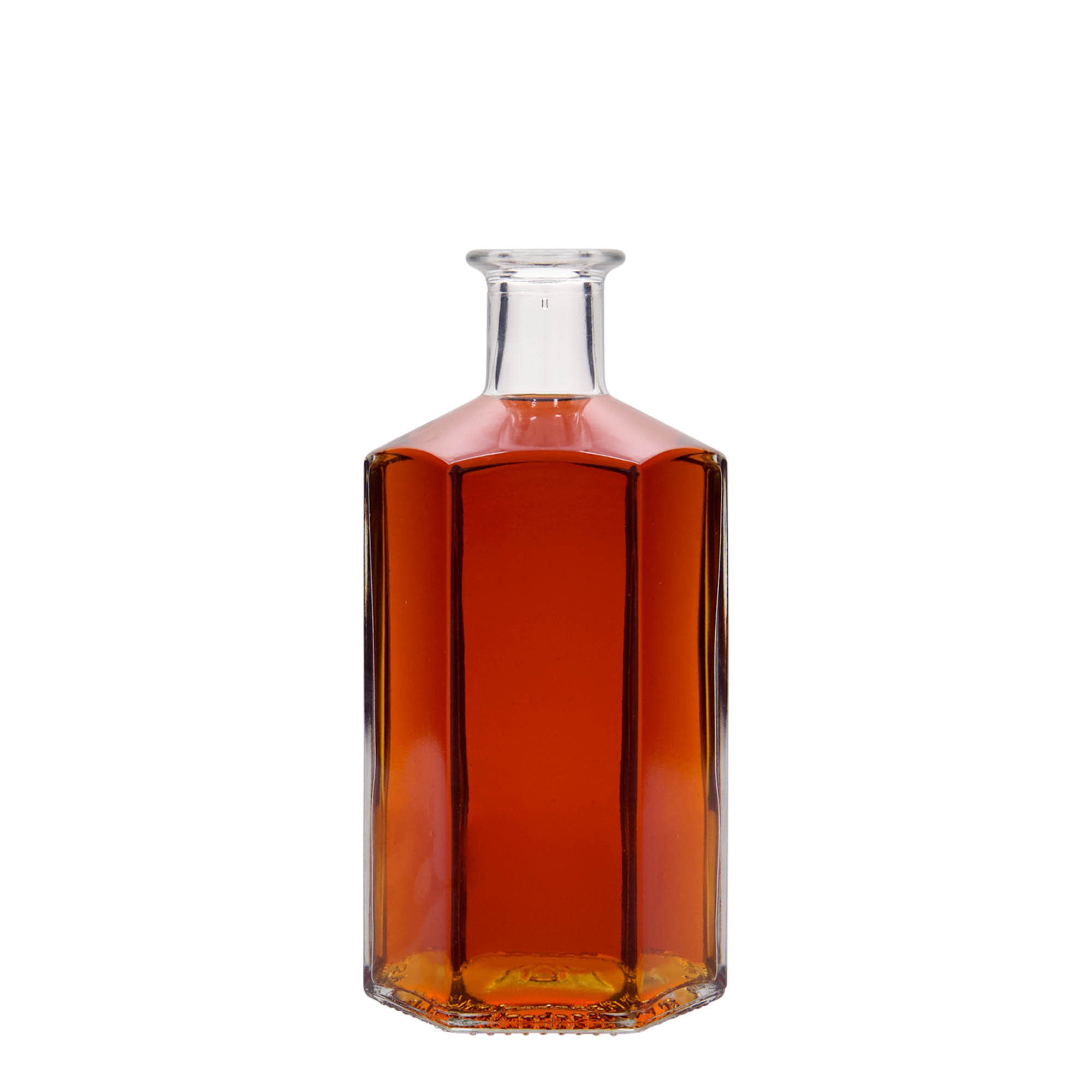 500 ml стаклена шише аптекар 'Џими', шеесетостран, отворање: корк