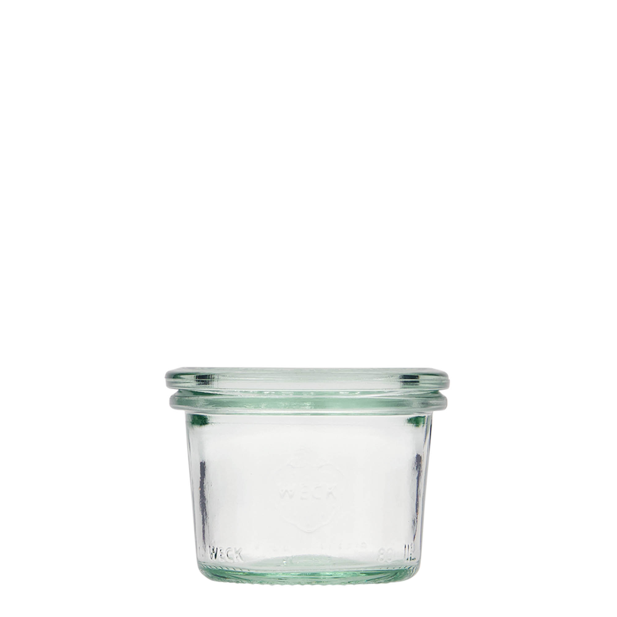 12x 80 ml WECK-стаклен сад со широк отвор со стаклен капак RR 60