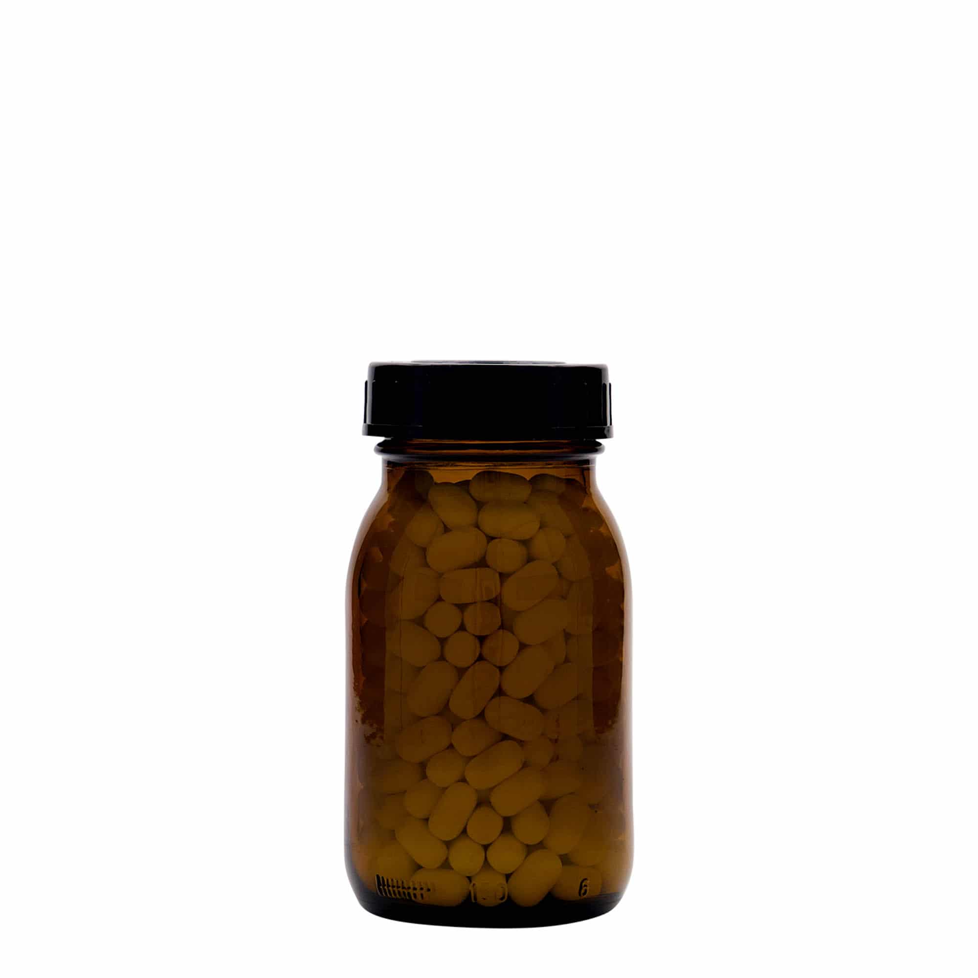 150 ml шише со широк врат, кафеава, отвор: DIN 45
