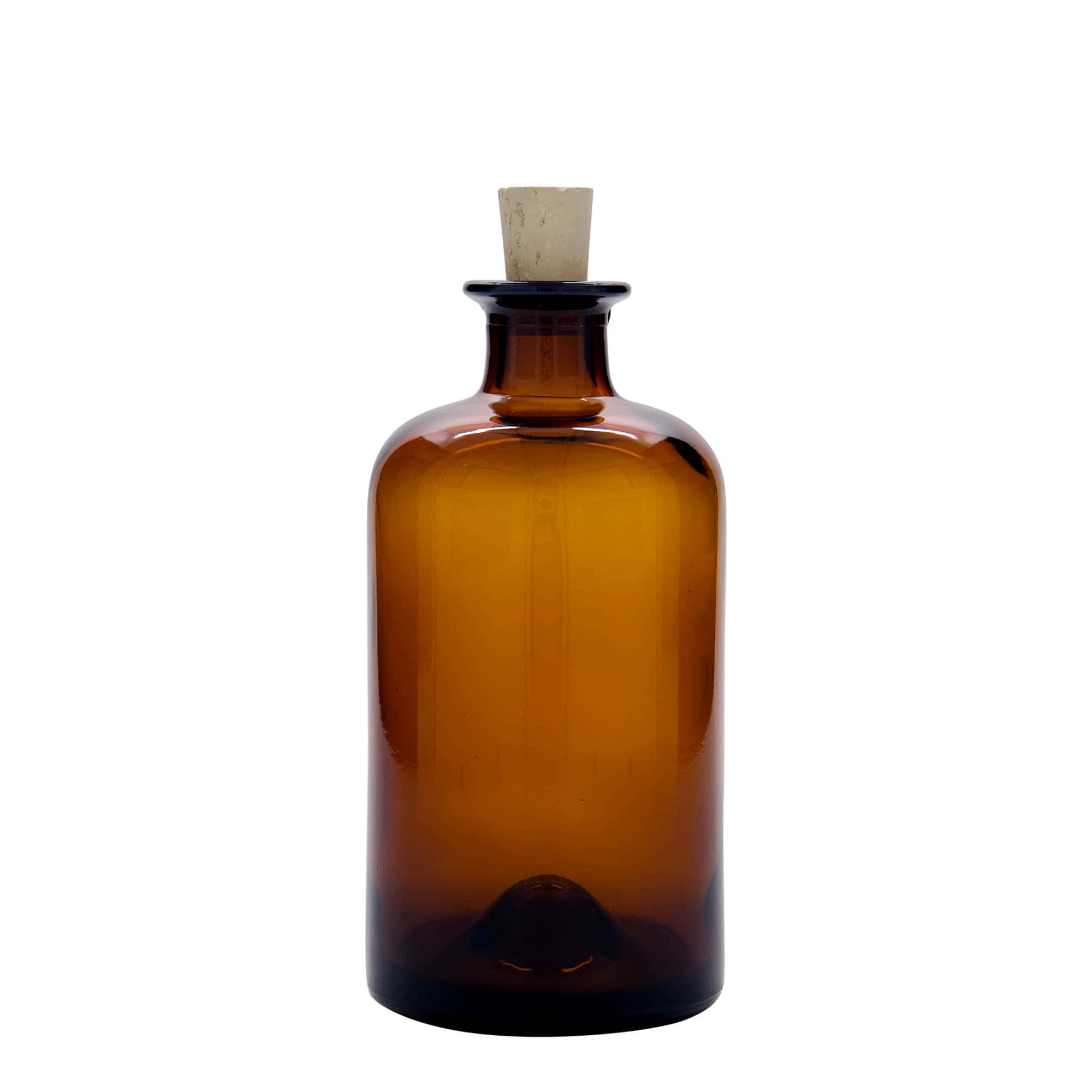 500 ml стаклена апотекарска шише, кафеава, отворање: корк