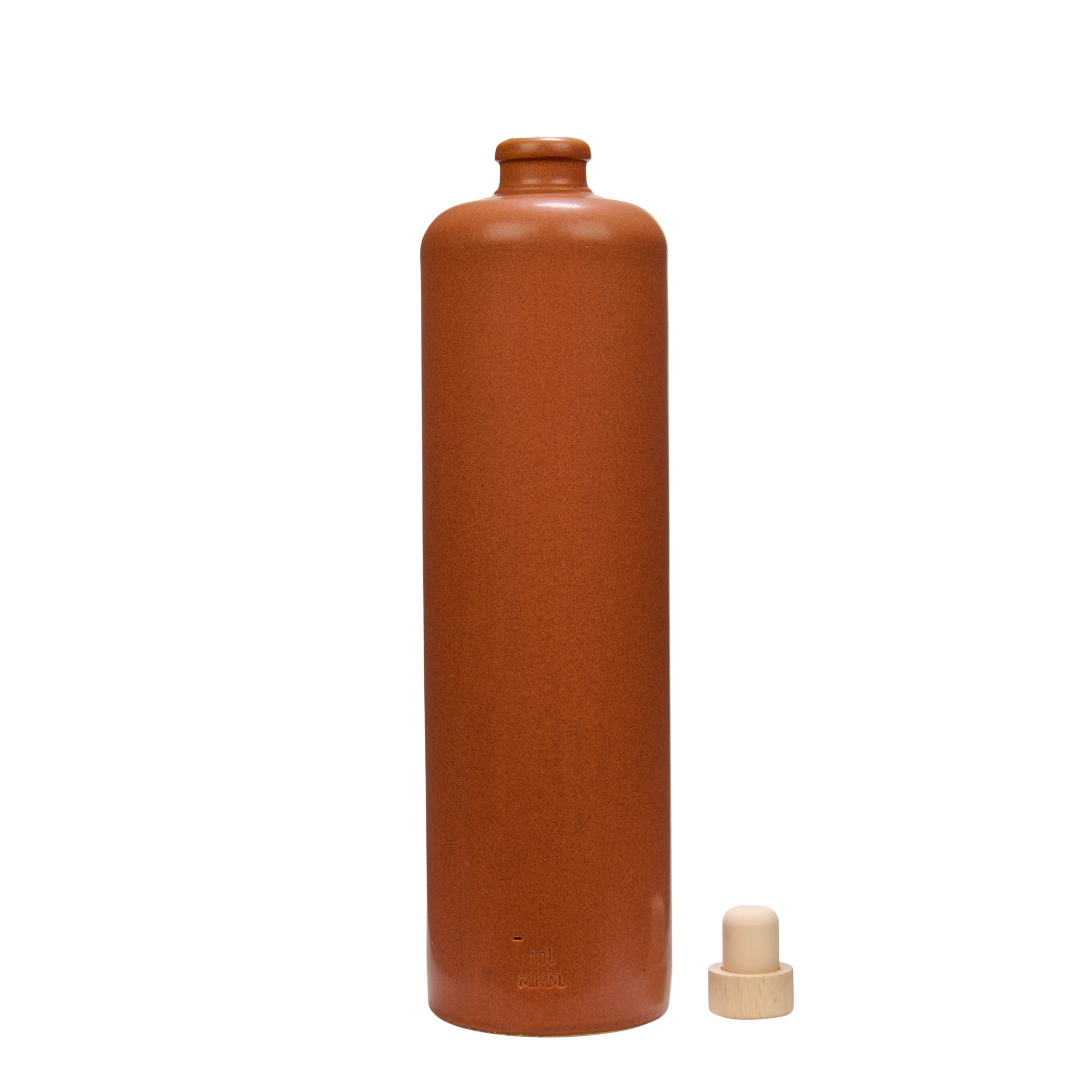 1.000 ml глинен сад, камено порцелан, црвено-кафеав, отворање: корк