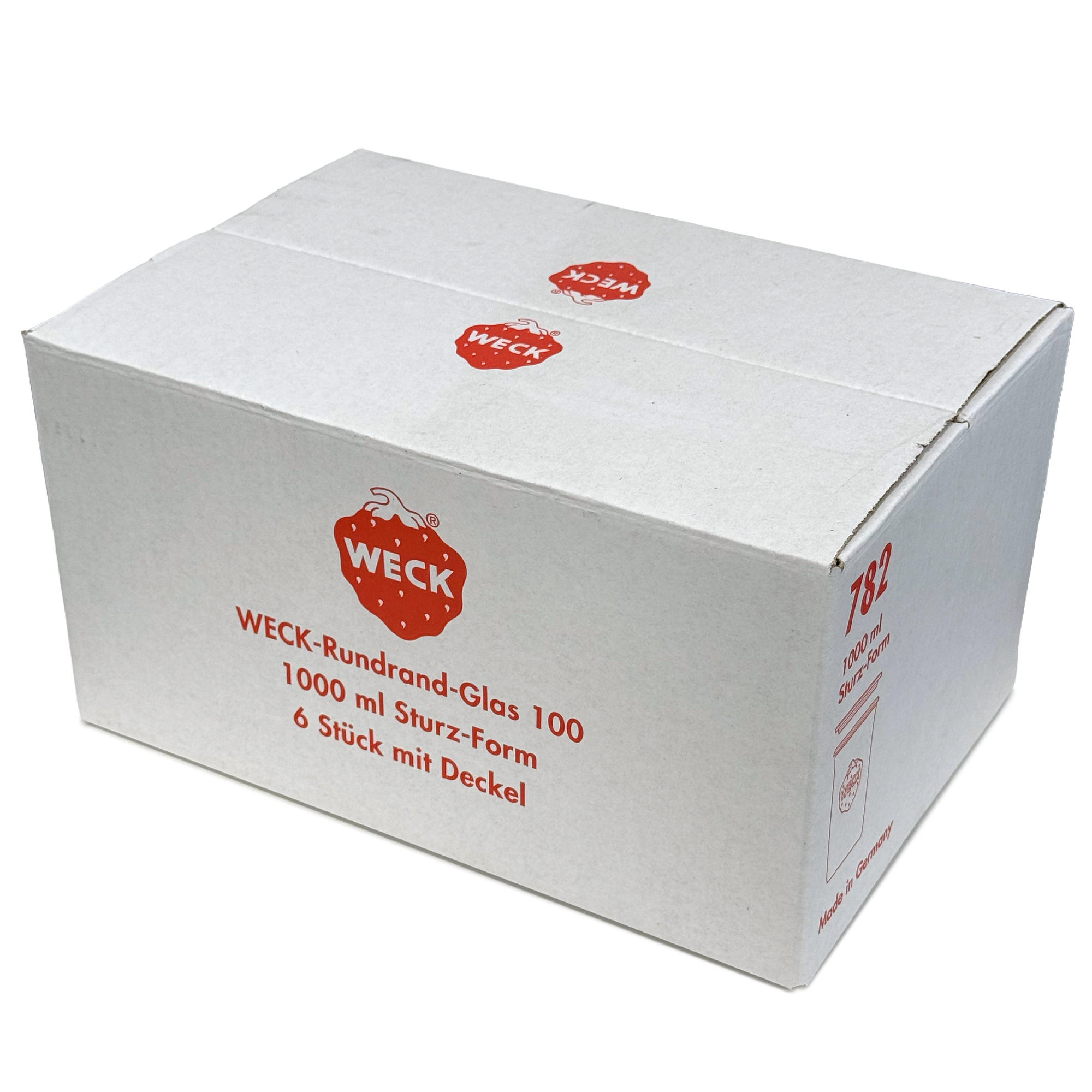 6x 1000 ml WECK-стаклен сад со широк отвор со стаклен капак RR 100