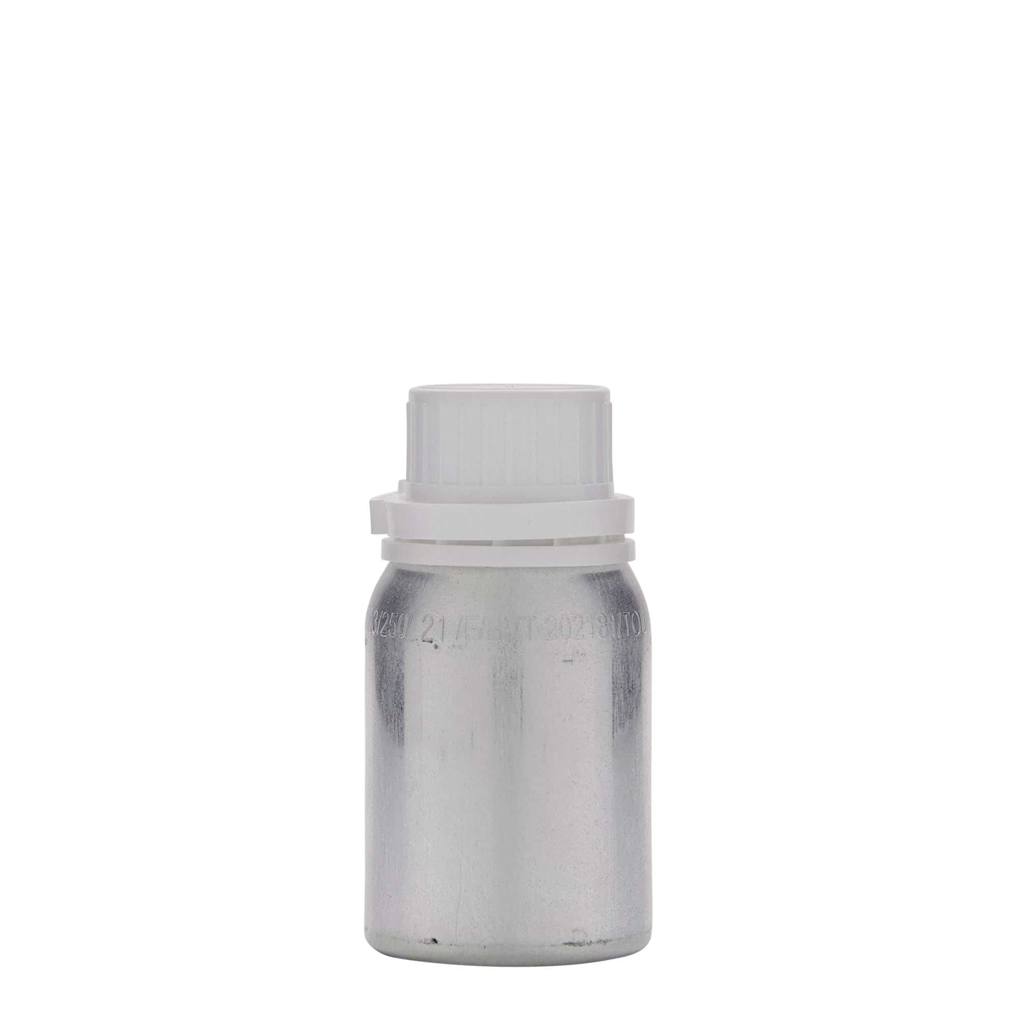 125 ml алуминиумска шише, метал, сребрена, отворање: DIN 32