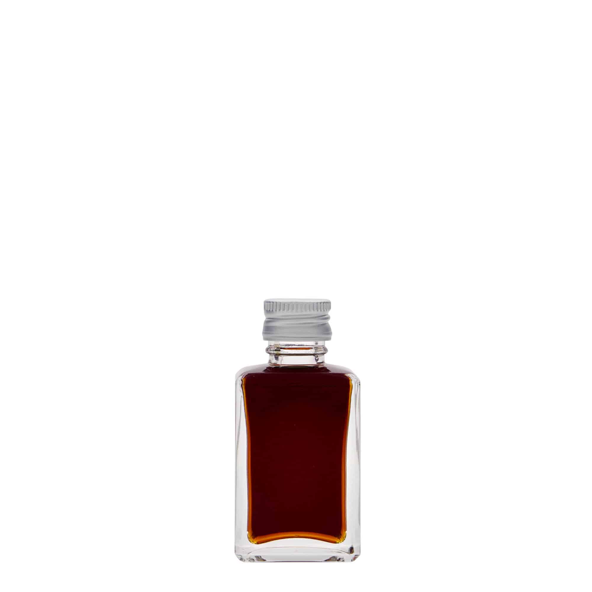 30 ml стаклена шише „Таме“, квадратна, отворање: PP 18