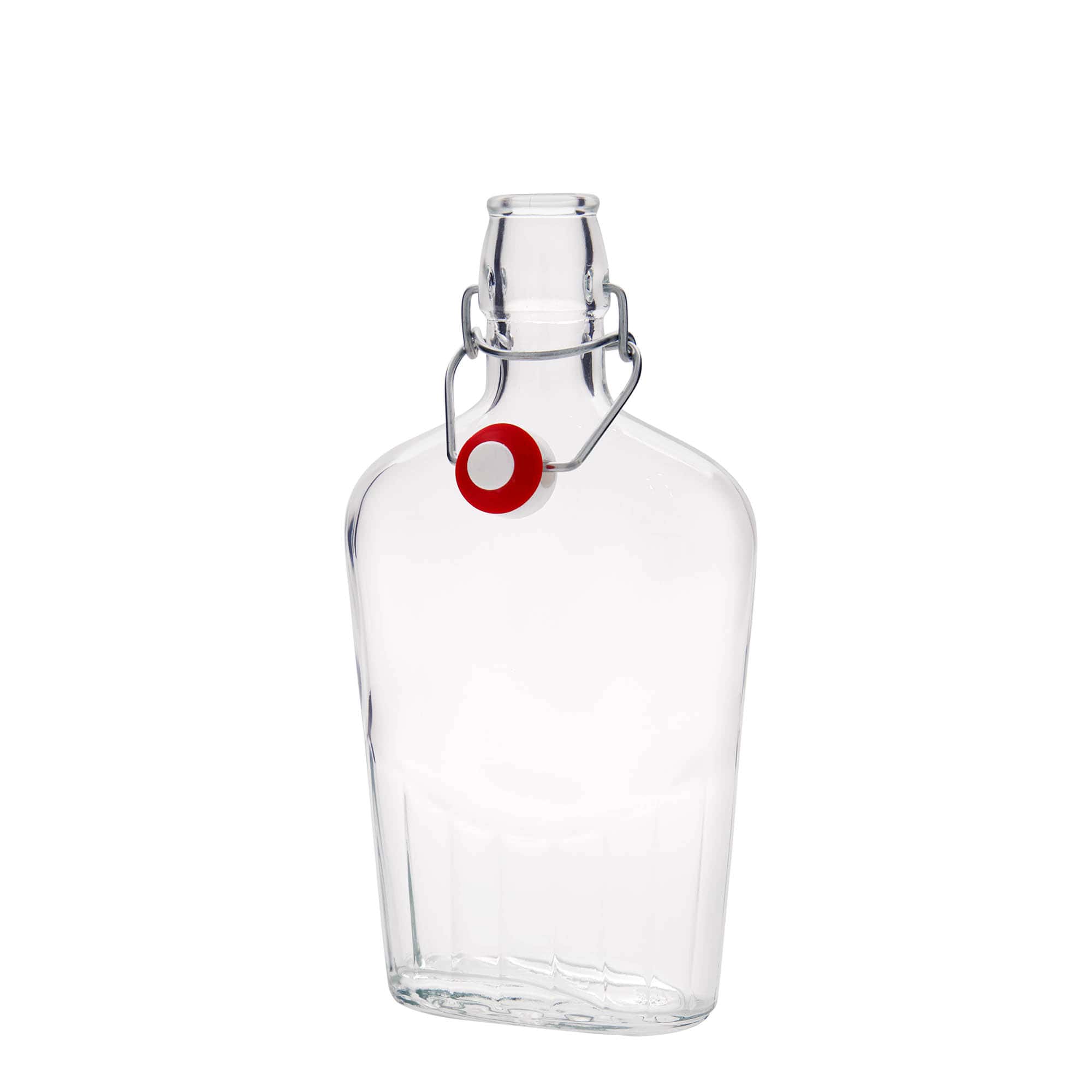 500 ml стаклена шише 'Fiaschetta', овална, отвор: затворач со шарка