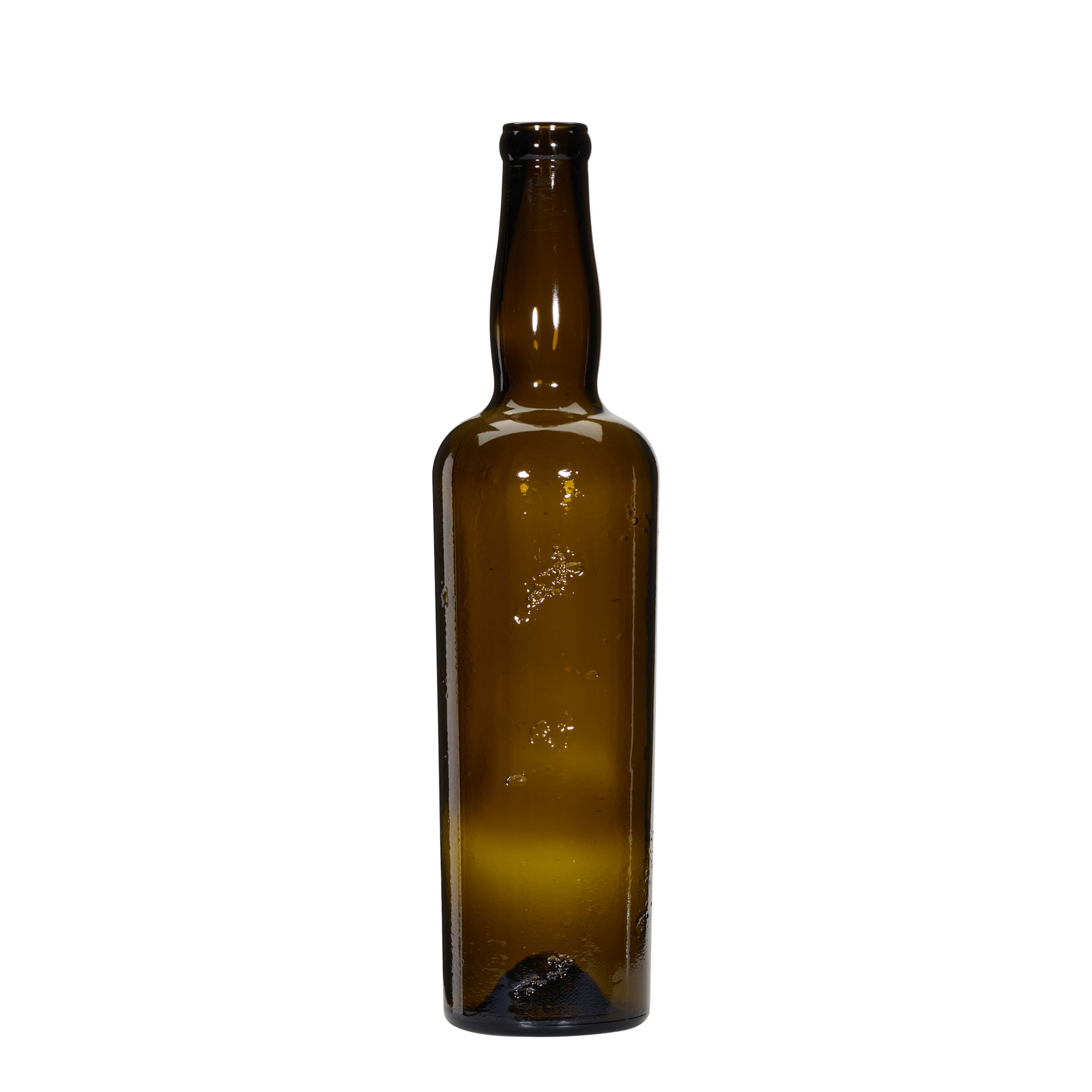 750 ml рачно изработена стаклена шише 'Siroco', кафеава, отворање: корк