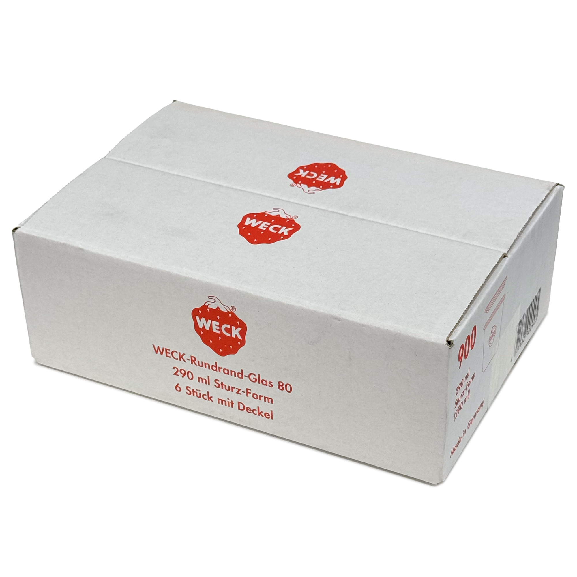 6x 290 ml висок WECK-стаклен сад со широк отвор со стаклен капак RR 80