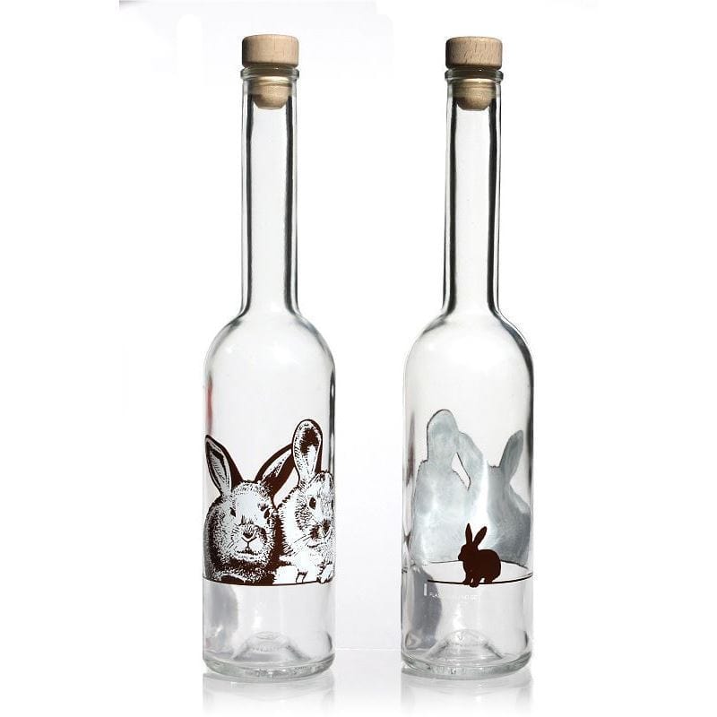 500 ml стаклена шише „Опера“, мотив: зајак, отворање: корк