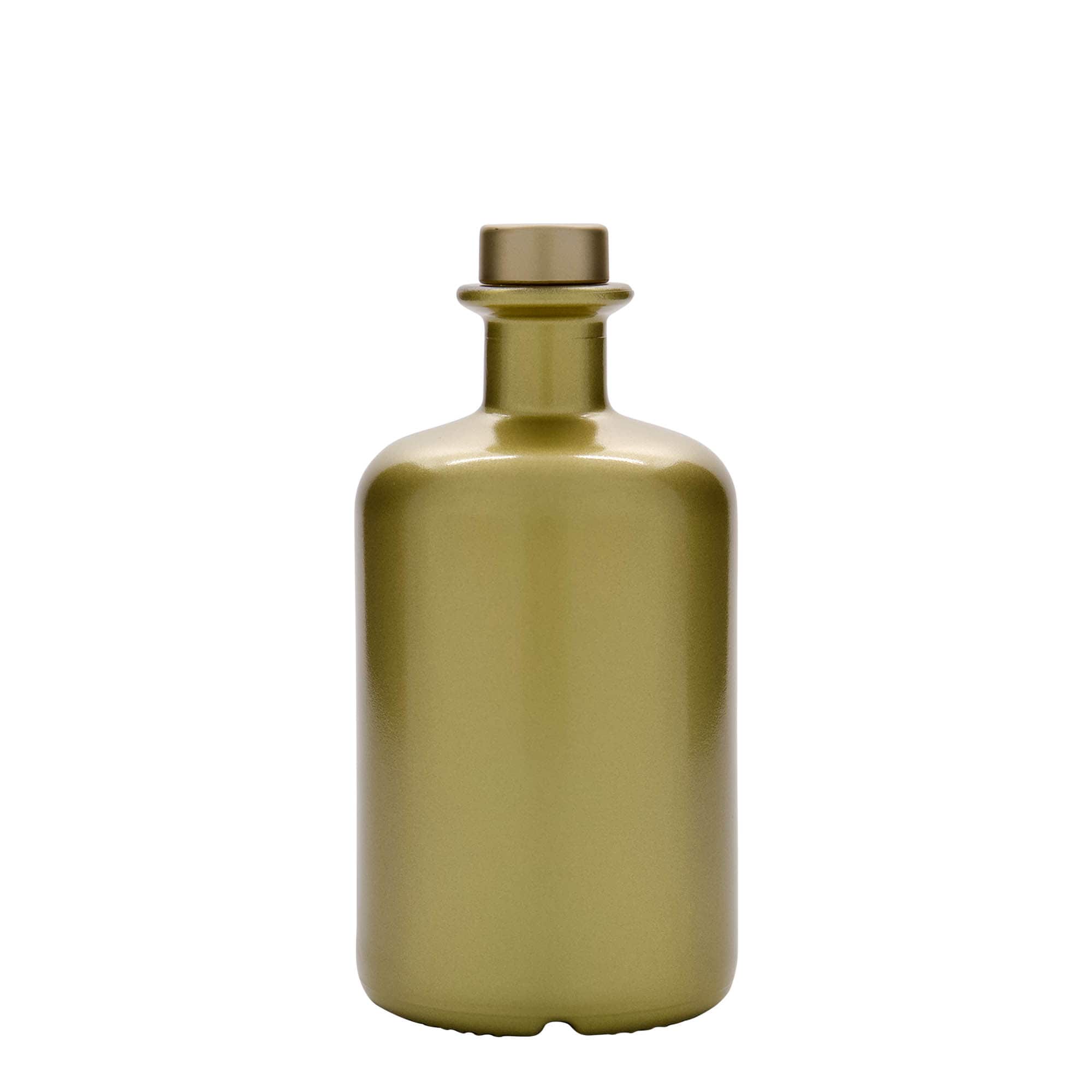 500 ml стаклена шишка аптекар, златна, отворање: корк