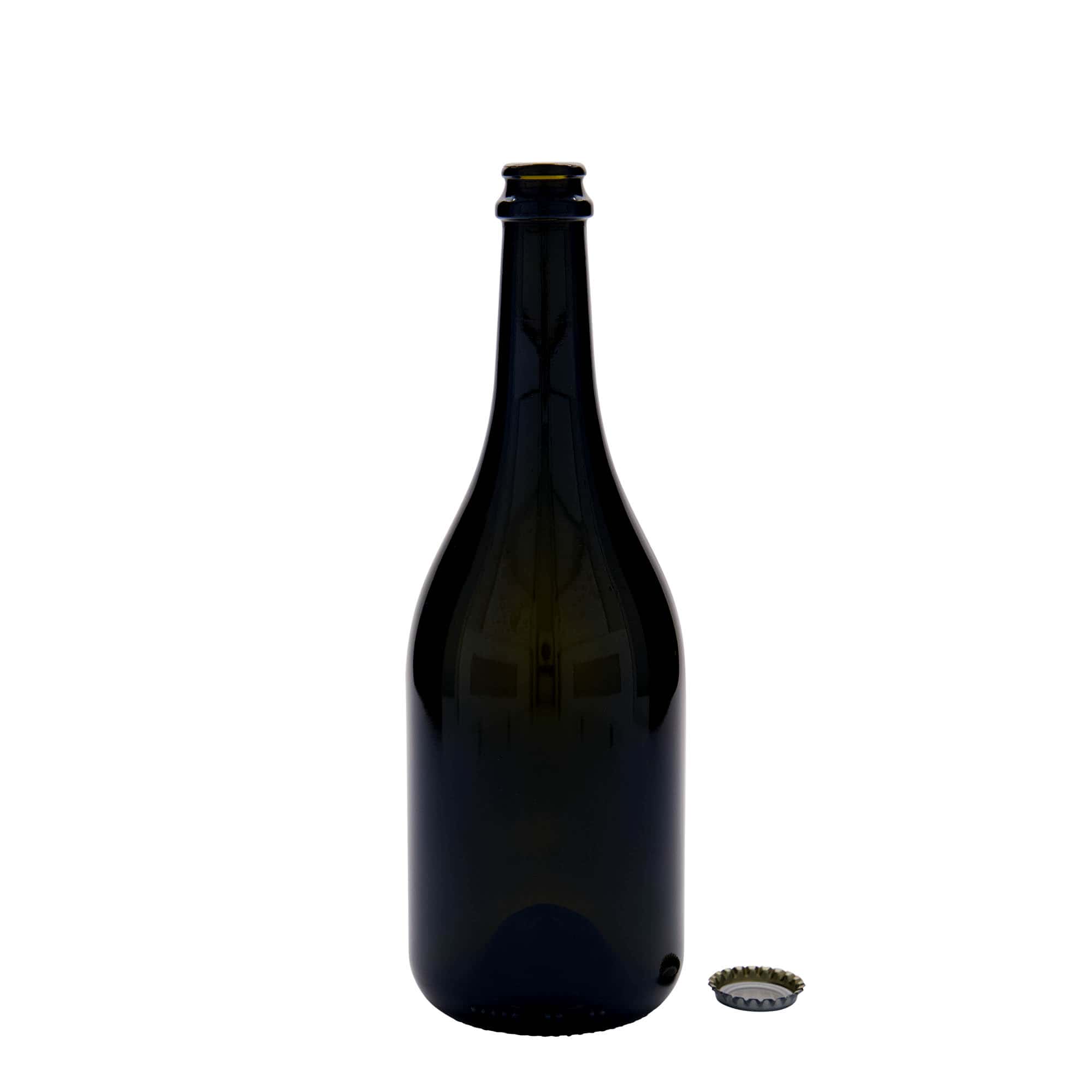 750 ml шишe за пиво „Horta“, стакло, античнозелена, отвор: капак за пиво