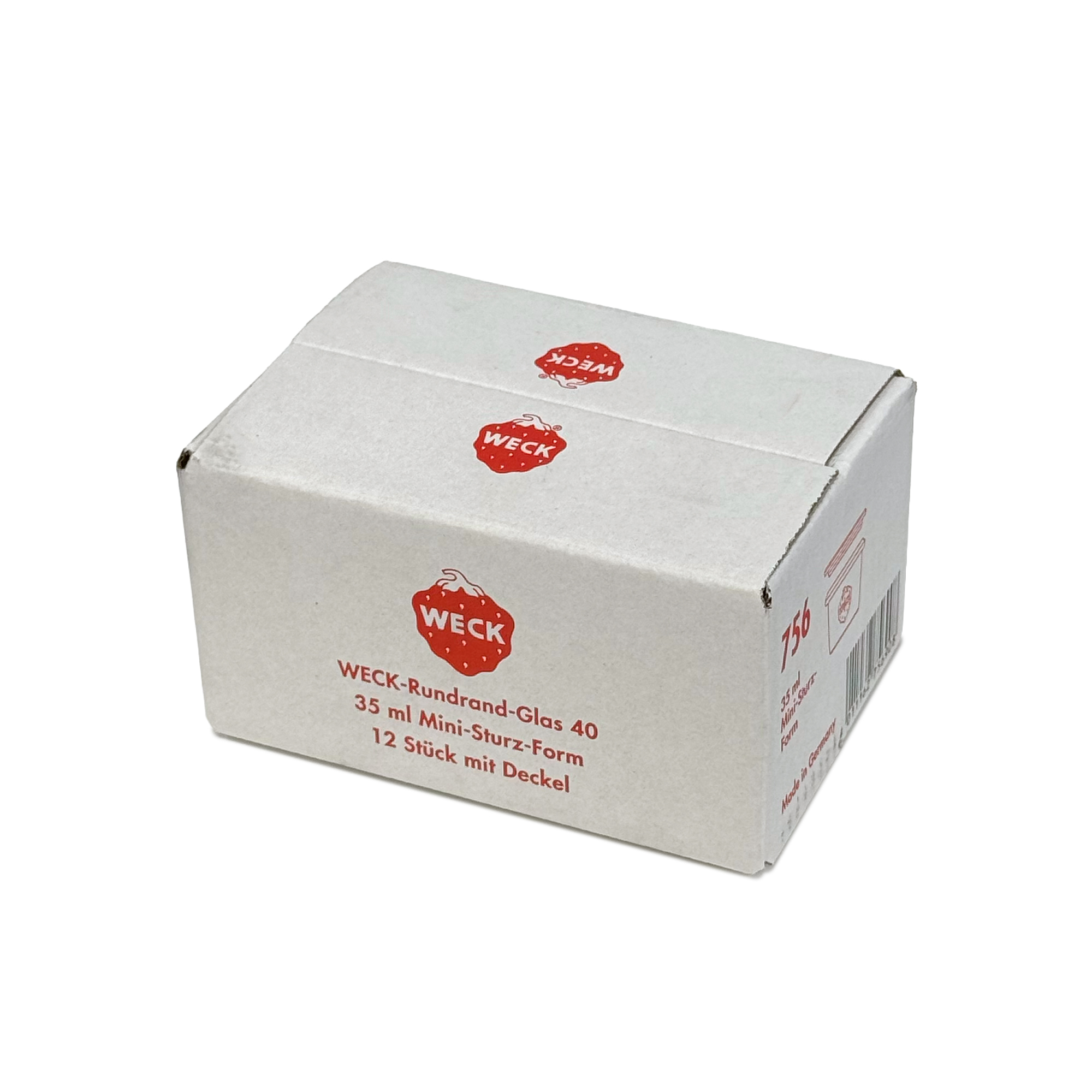 12x 35 ml WECK-стаклен сад со широк отвор со стаклен капак RR 40