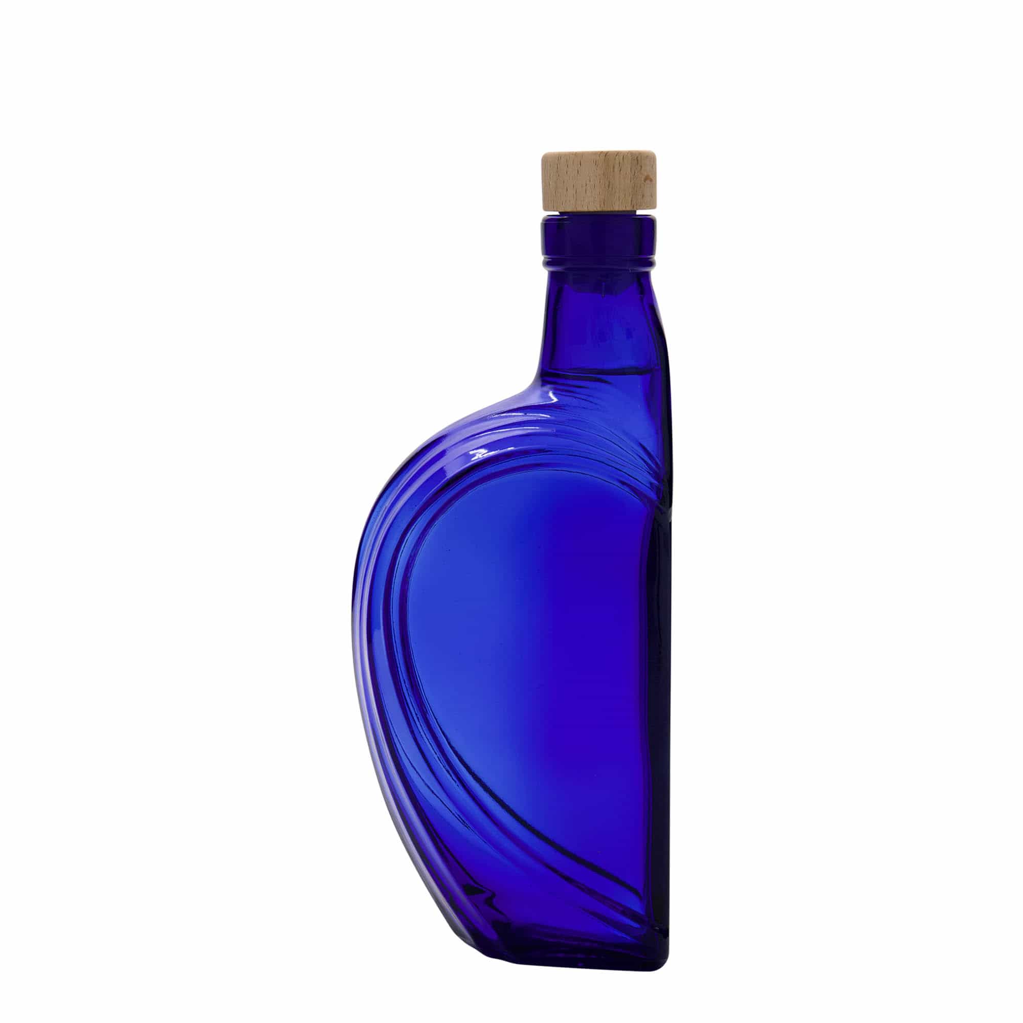 375 ml стаклена шише „Sweethearts“, правоаголно, кралско сино, отворање: чеп