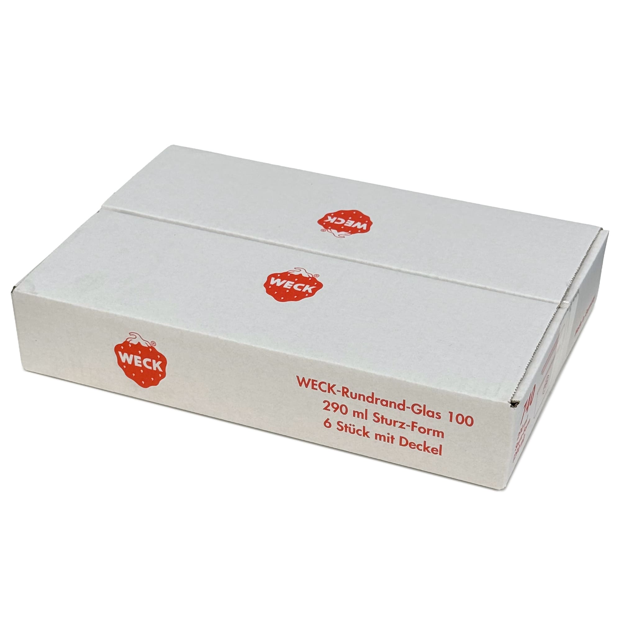 6x 290 ml низок WECK-стаклен сад со широк отвор со стаклен капак RR 100