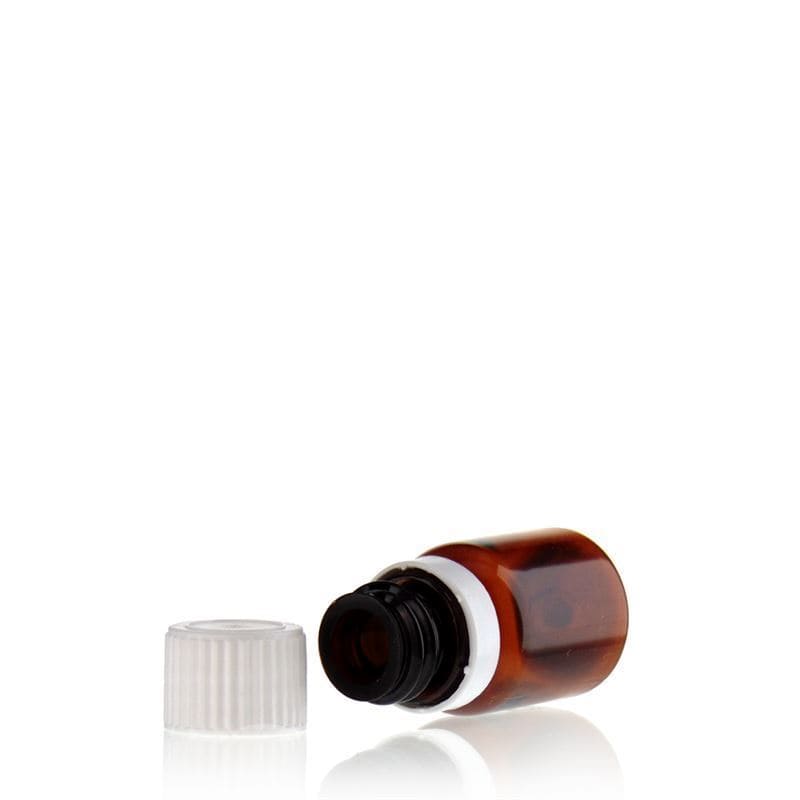 10 ml PET-медицинска шишенка „Easy Living“, кафеава, пластична, отвор: DIN 18