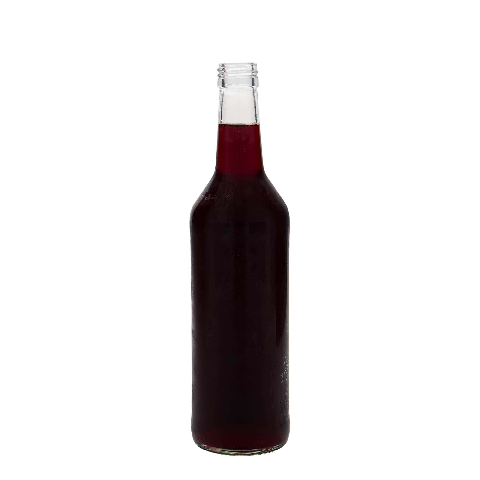 500 ml стаклена шише со прав врат, отворање: PP 28