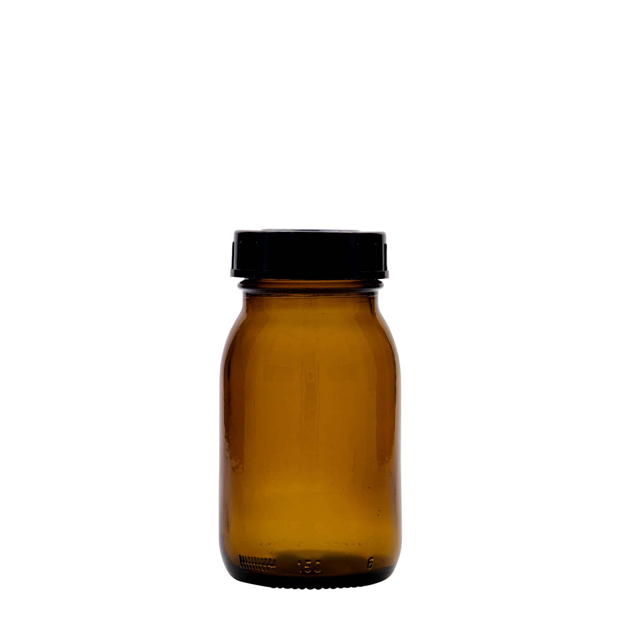 150 ml шише со широк врат, кафеава, отвор: DIN 45