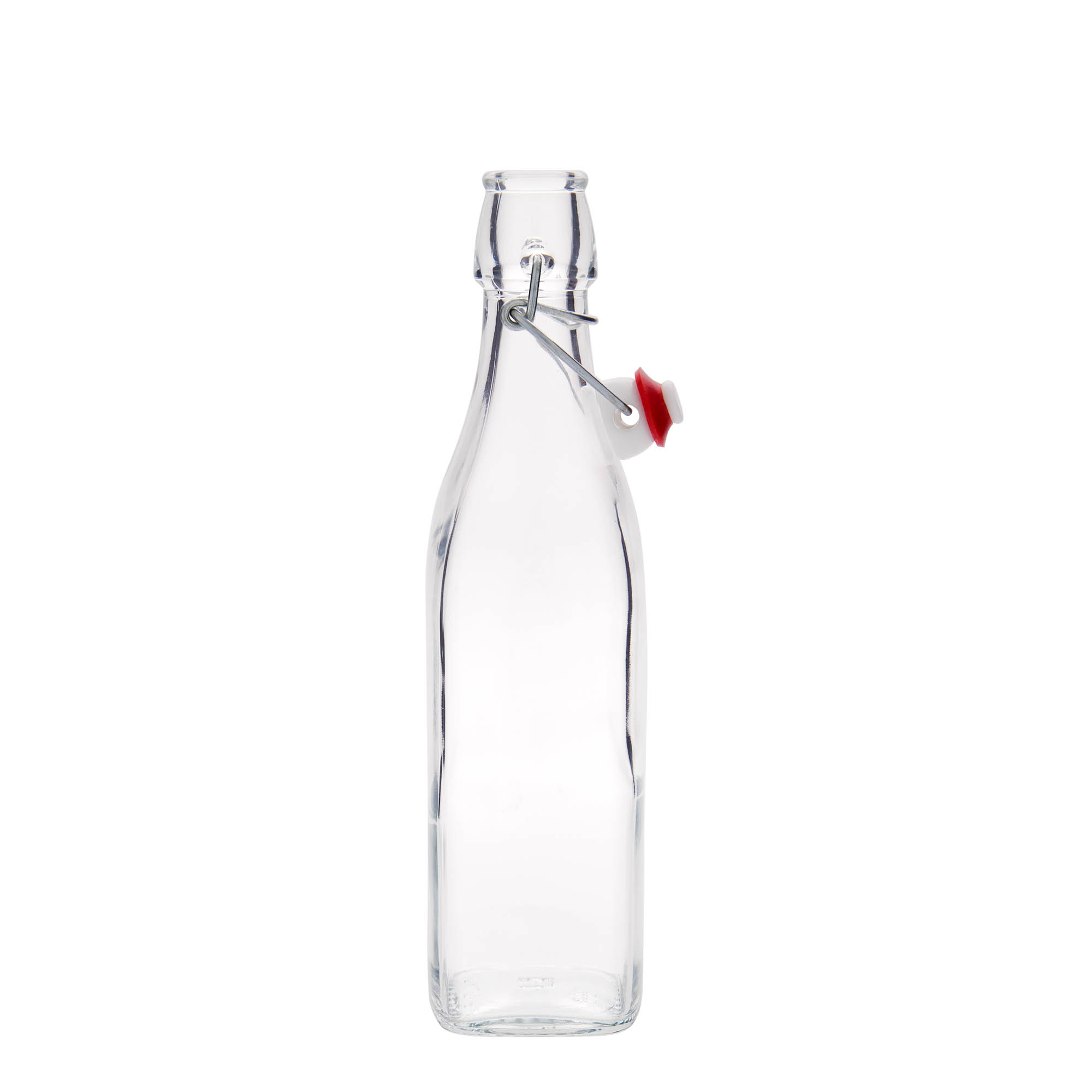 500 ml стаклена шише „Свинг“, квадратно, грло: затворач со лак