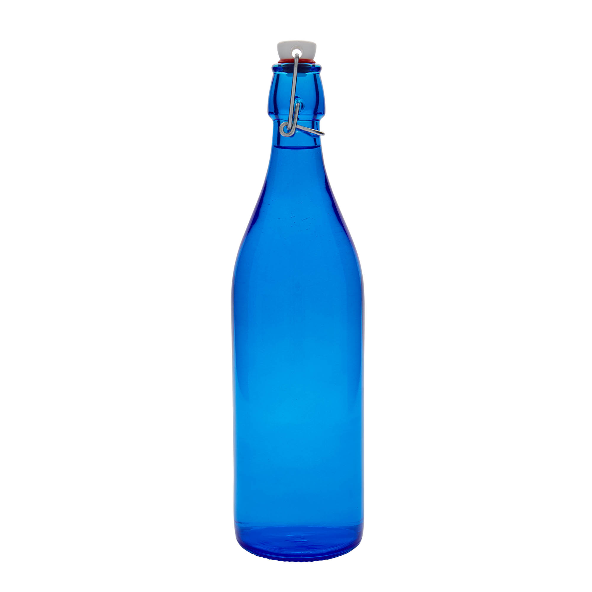 1.000 ml стаклена шише 'Giara', сино, отвор: затворач со лакат