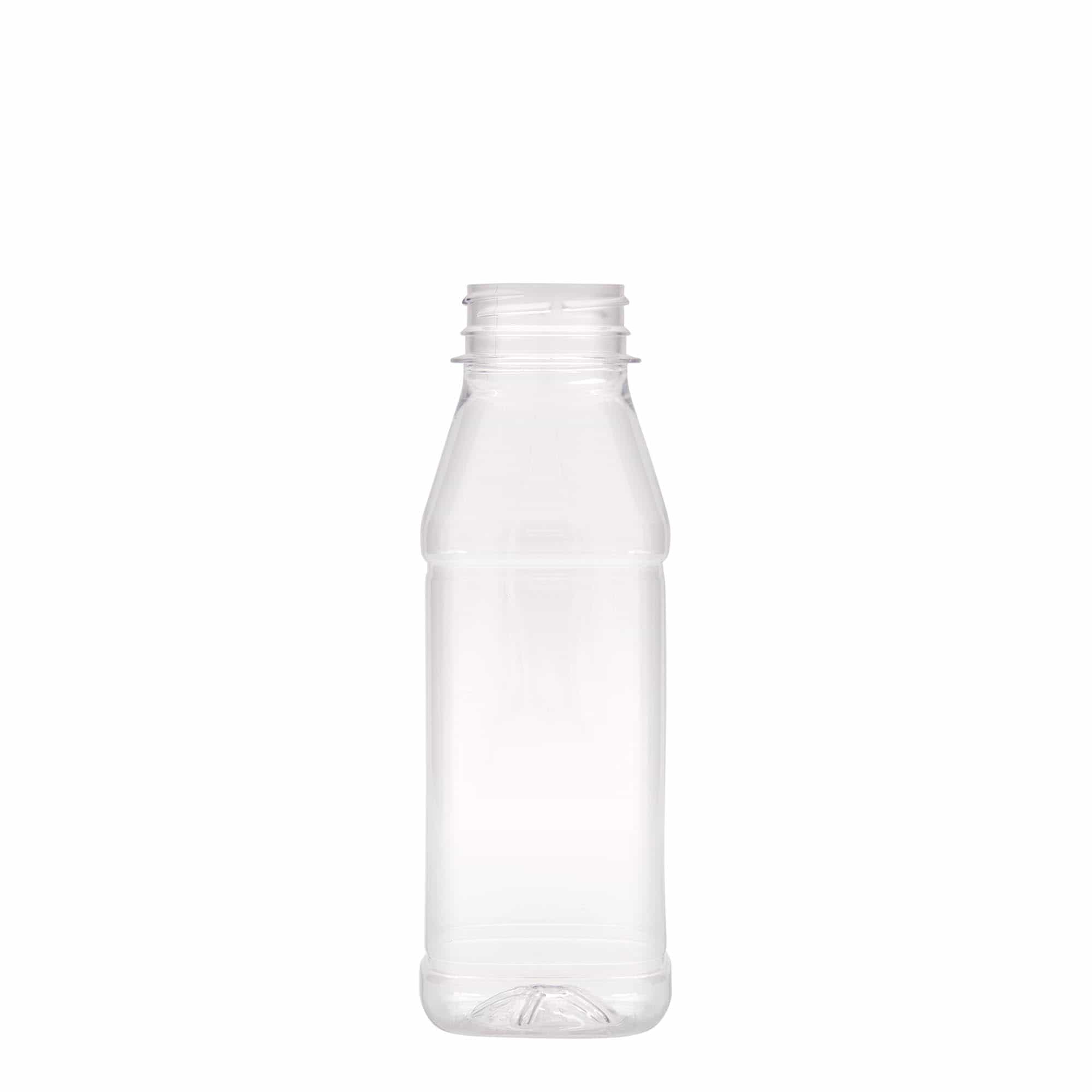 330 ml PET-шајка „Milk and Juice Carré“, квадратна, пластична, отвор: 38 мм