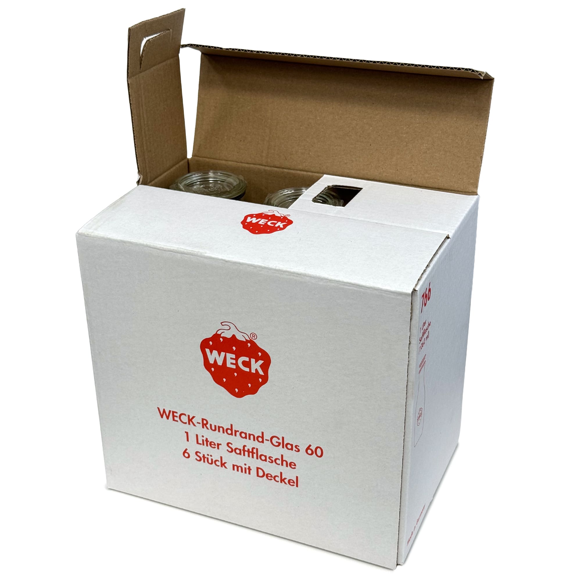 6x 1000 ml WECK-шише за сок со стаклен капак RR 60