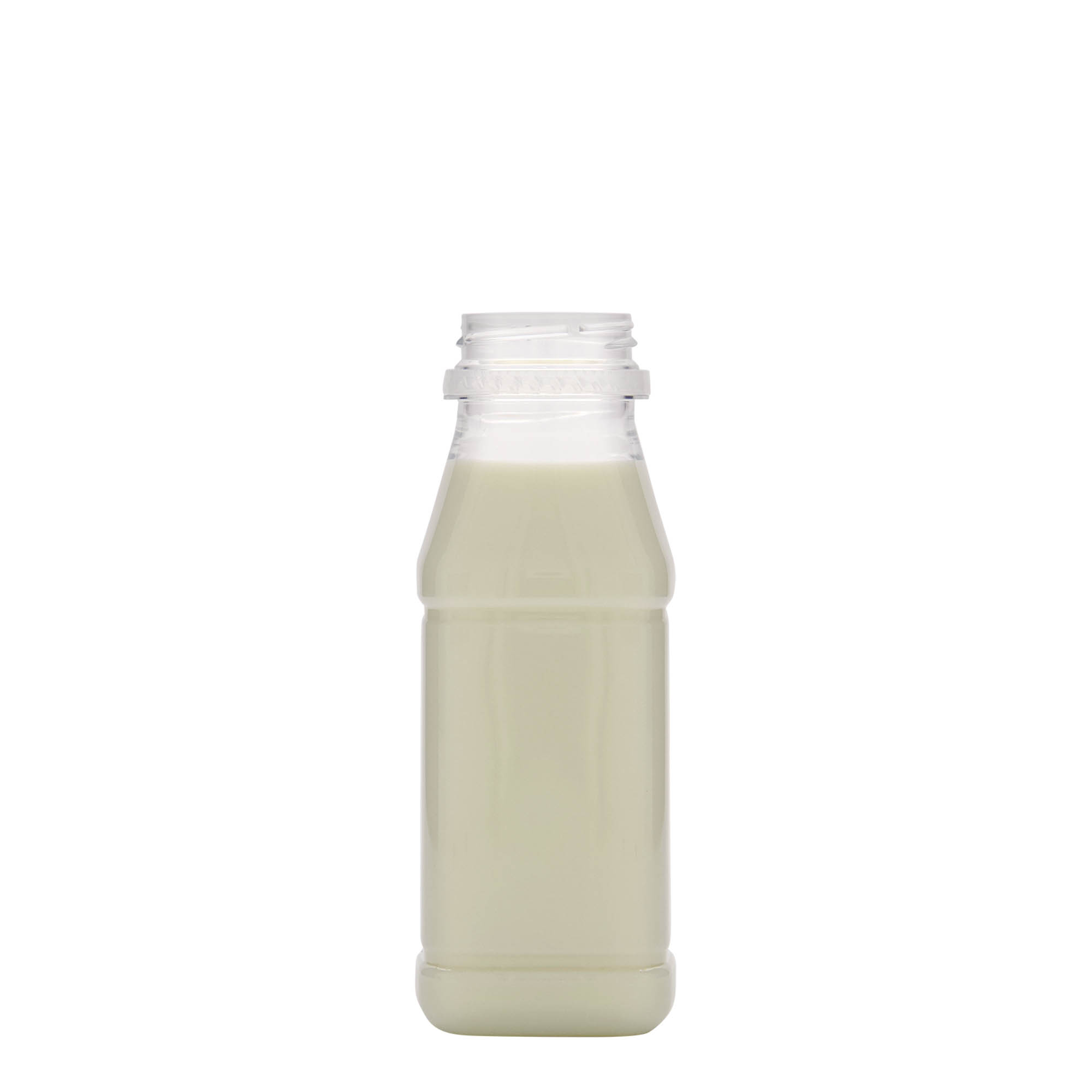 250 мл PET-шише „Milk and Juice Carré“, квадратно, пластично, отворање: 38 мм