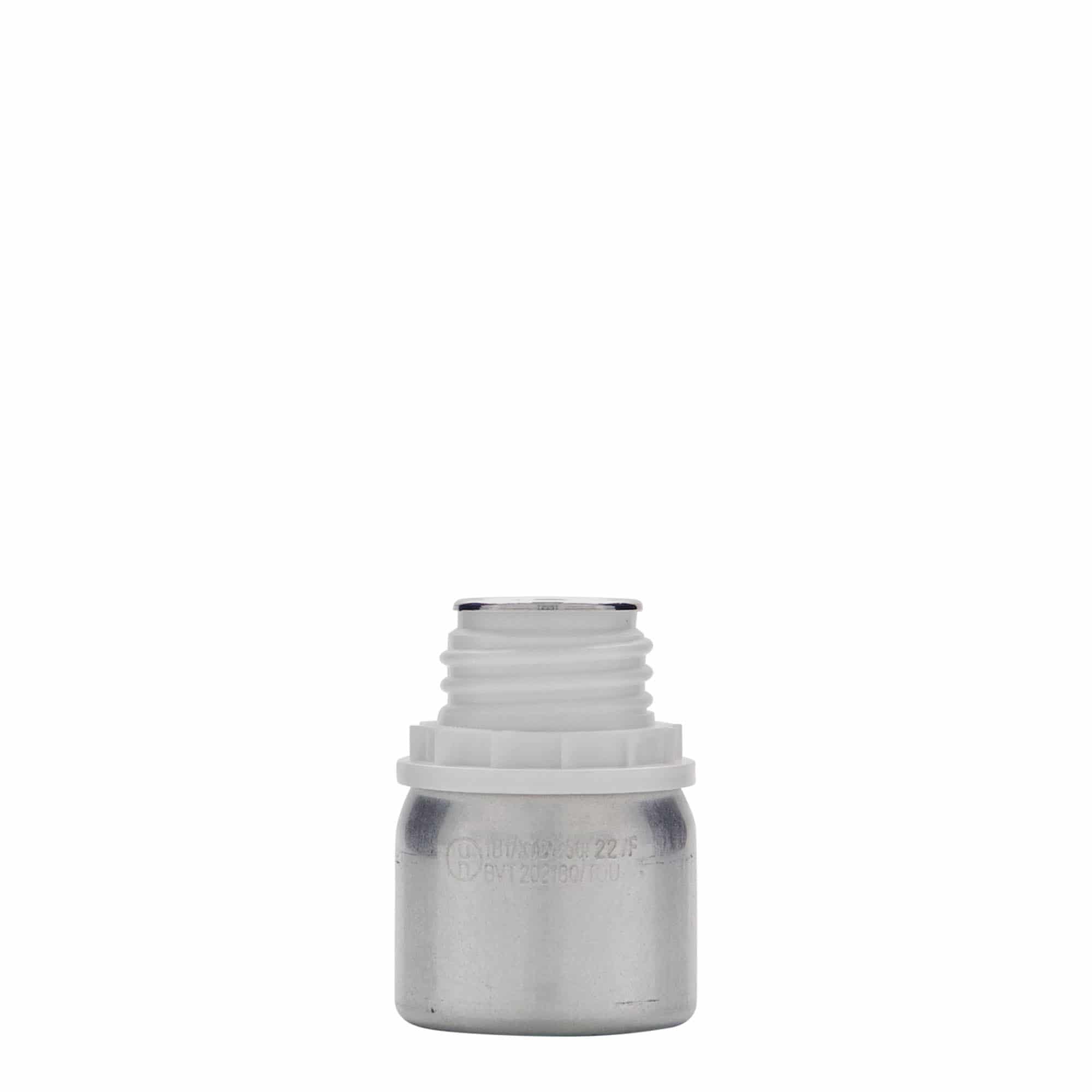 50 ml алуминиумска шише, метал, сребрена, излез: DIN 32