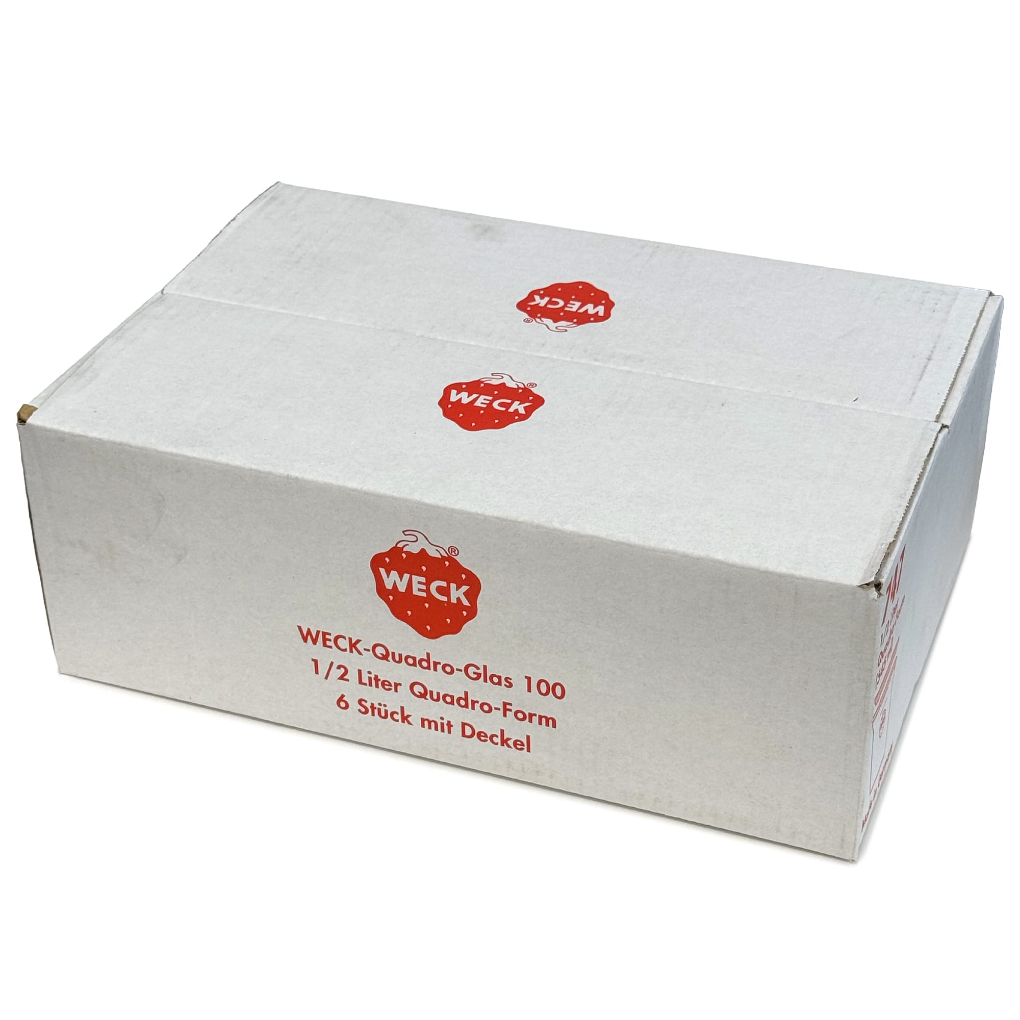 6x 545 ml WECK Quadro стаклена тегла со стаклен капак RR 100