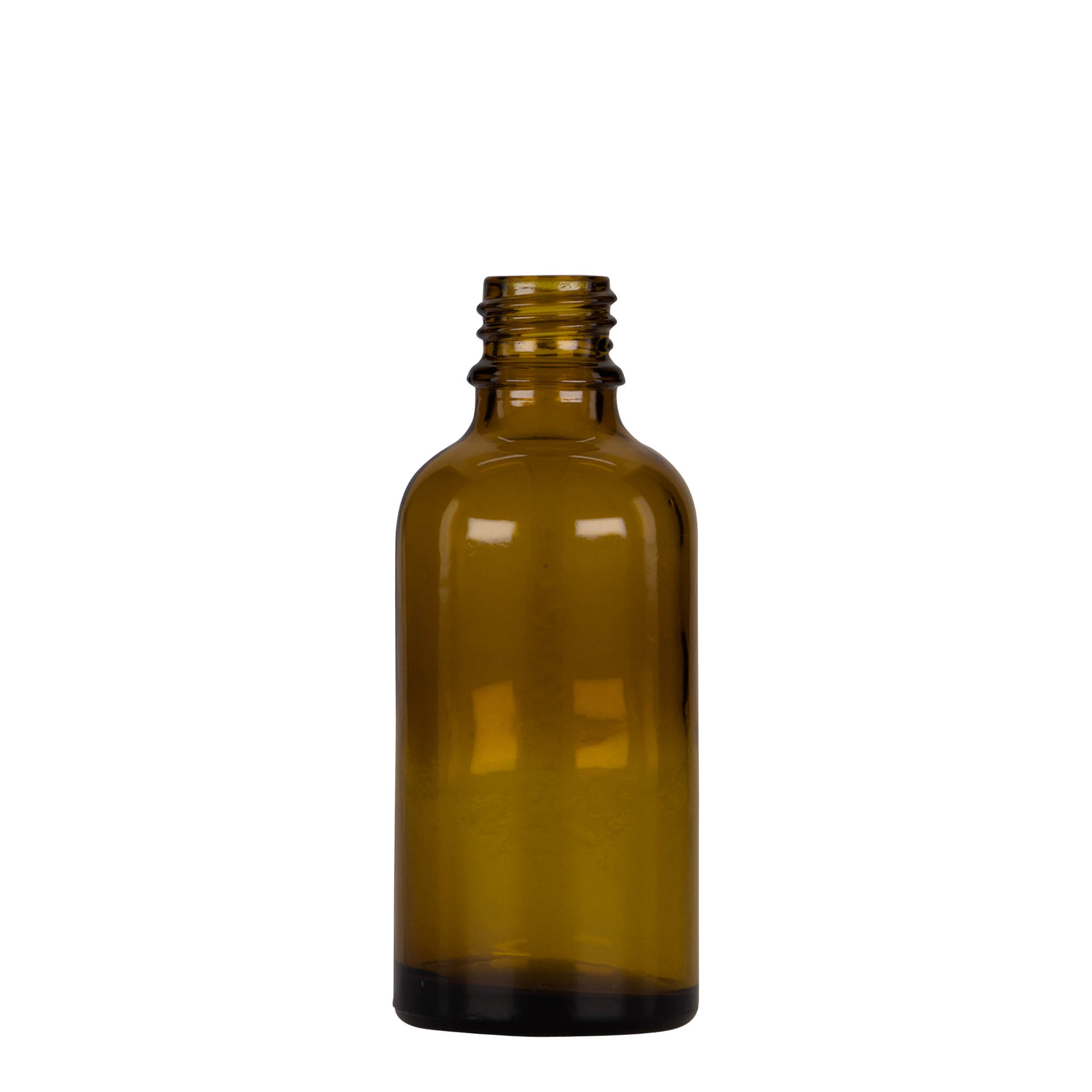 50 ml боца со пипета, медицинска, стаклена, кафеаво-црна, отвор: DIN 18