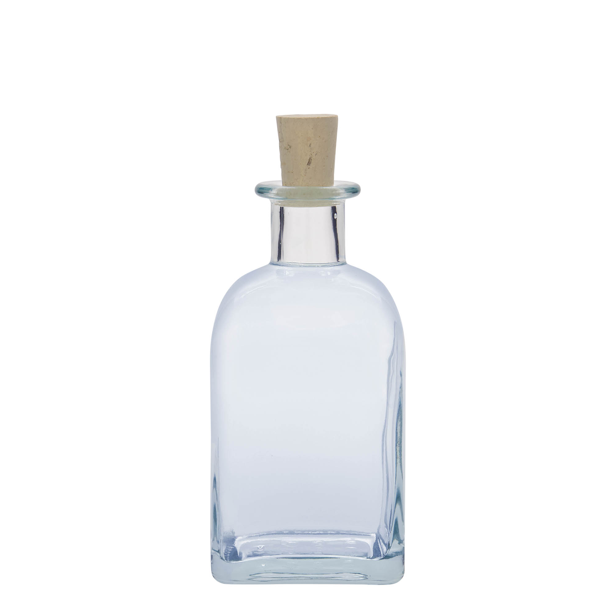 350 ml стаклена шише Apotheker Carré, квадратна, грло: плута