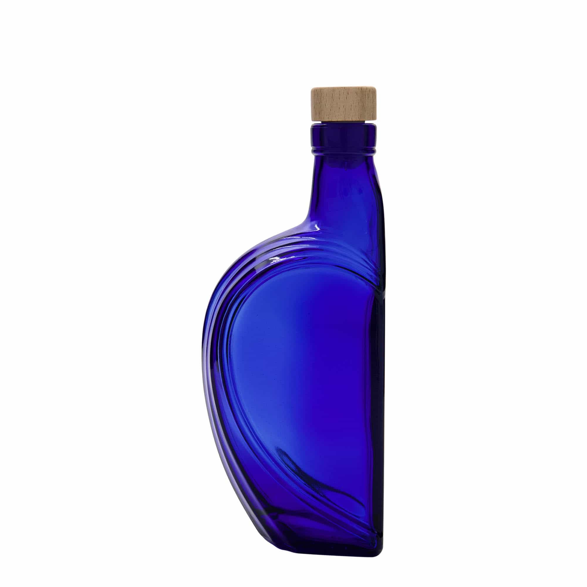 375 ml стаклена шише „Sweethearts“, правоаголно, кралско сино, отворање: чеп