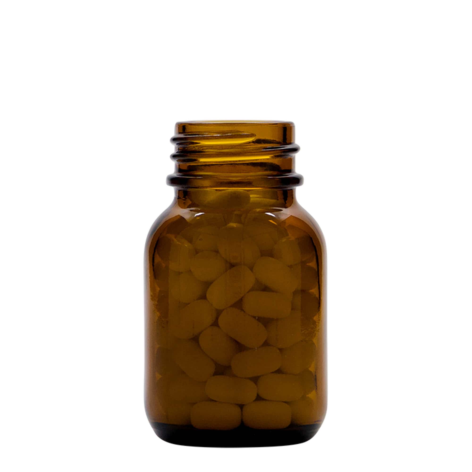 50 ml шише со широк врат, кафеава боја, отвор: DIN 32