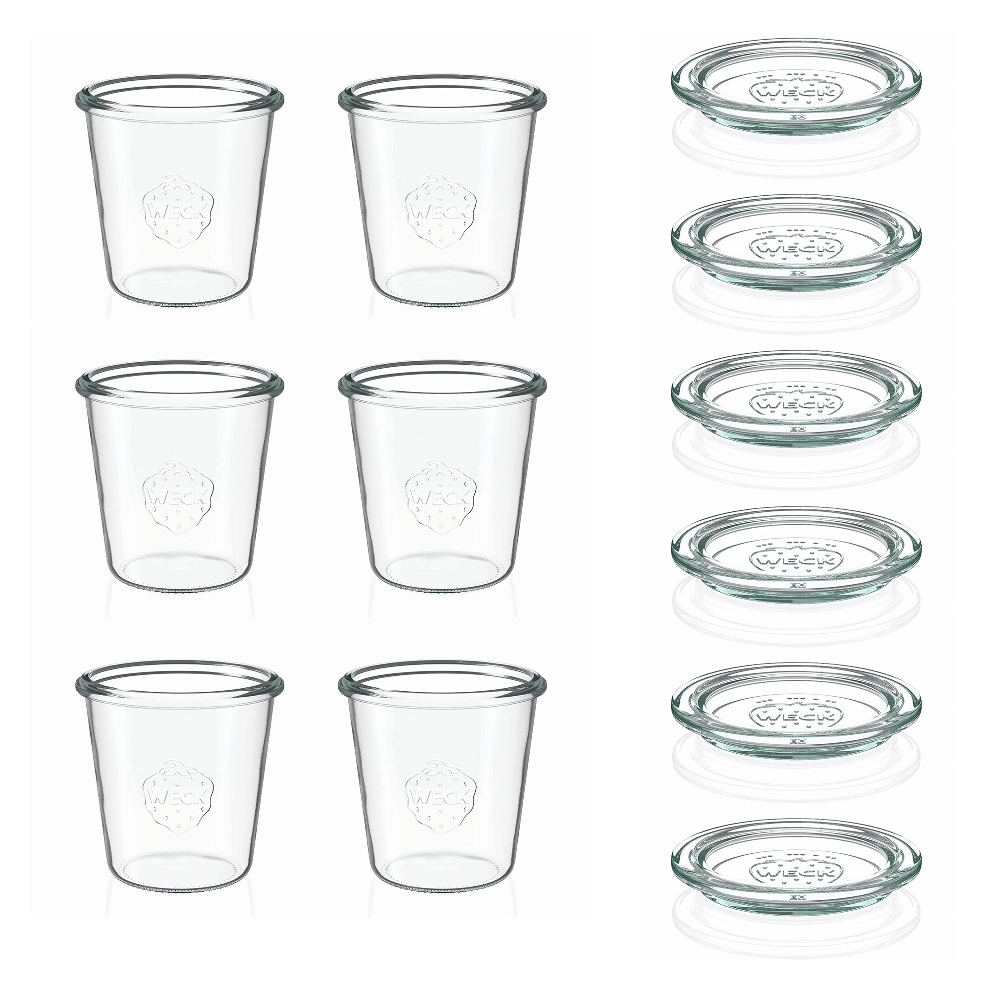 6x 290 ml висок WECK-стаклен сад со широк отвор со стаклен капак RR 80