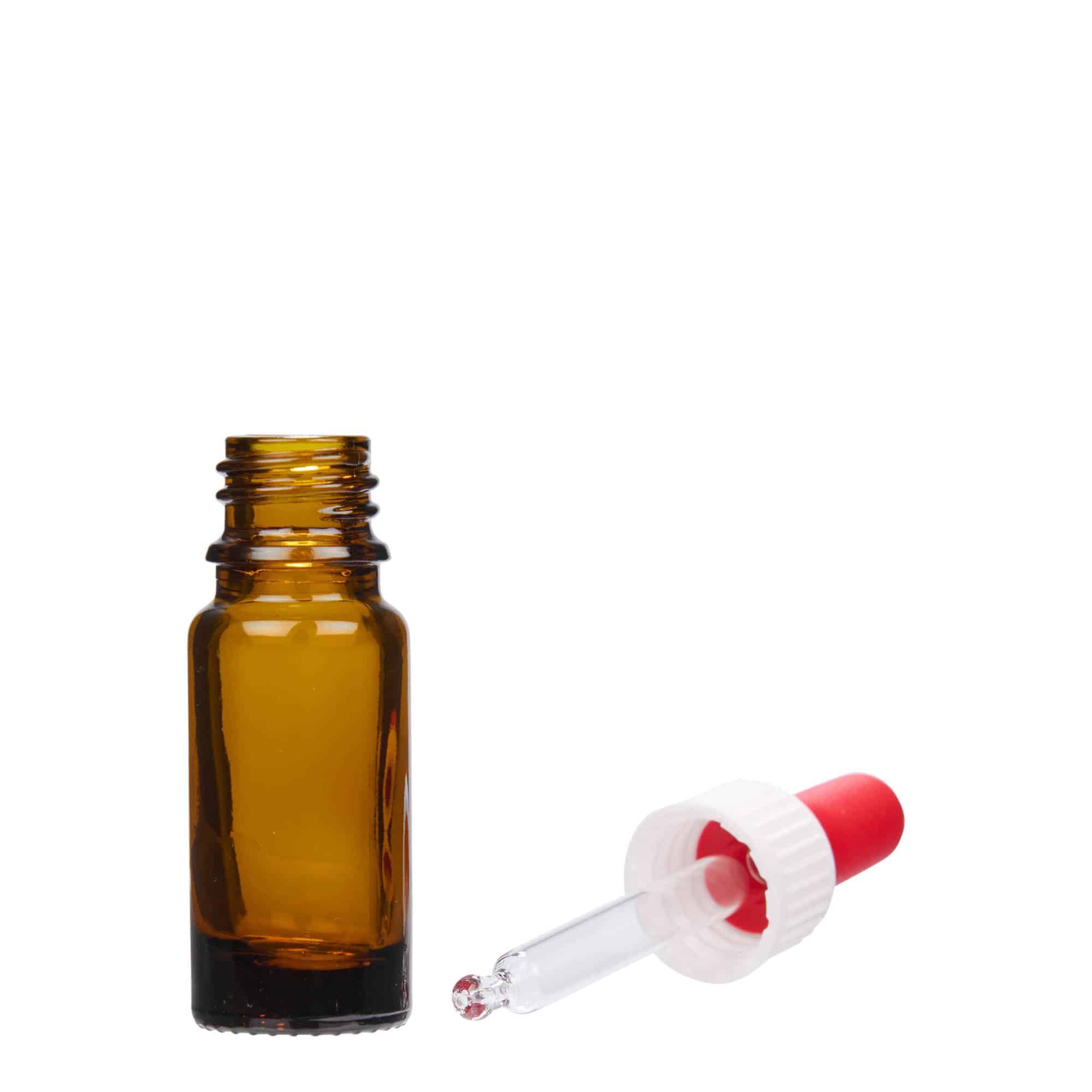 10 ml шишенце со пипета, медицинско, стаклено, кафеаво, отворање: DIN 18