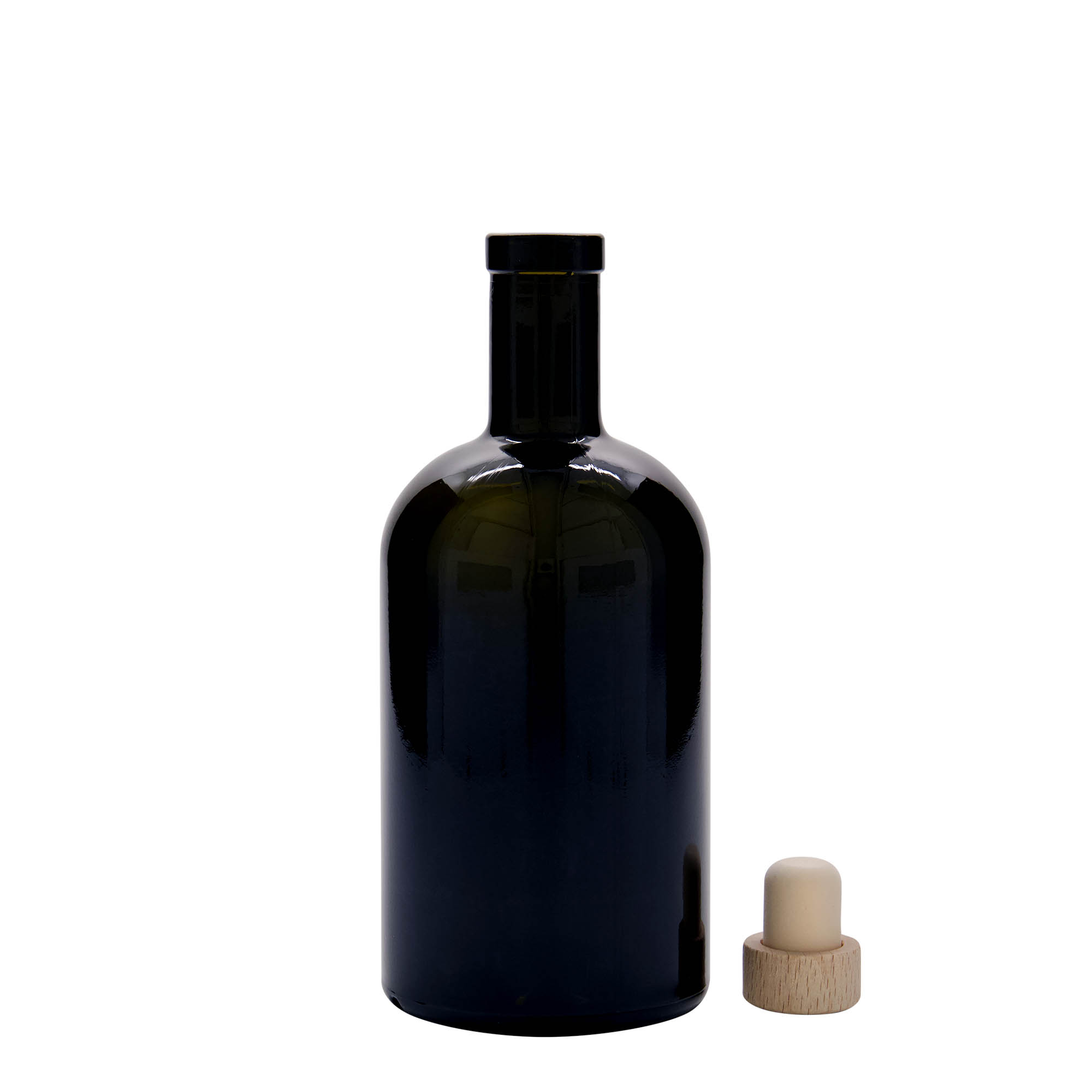500 ml стаклена шише „Farmacia“, античнозелена, отворање: корк