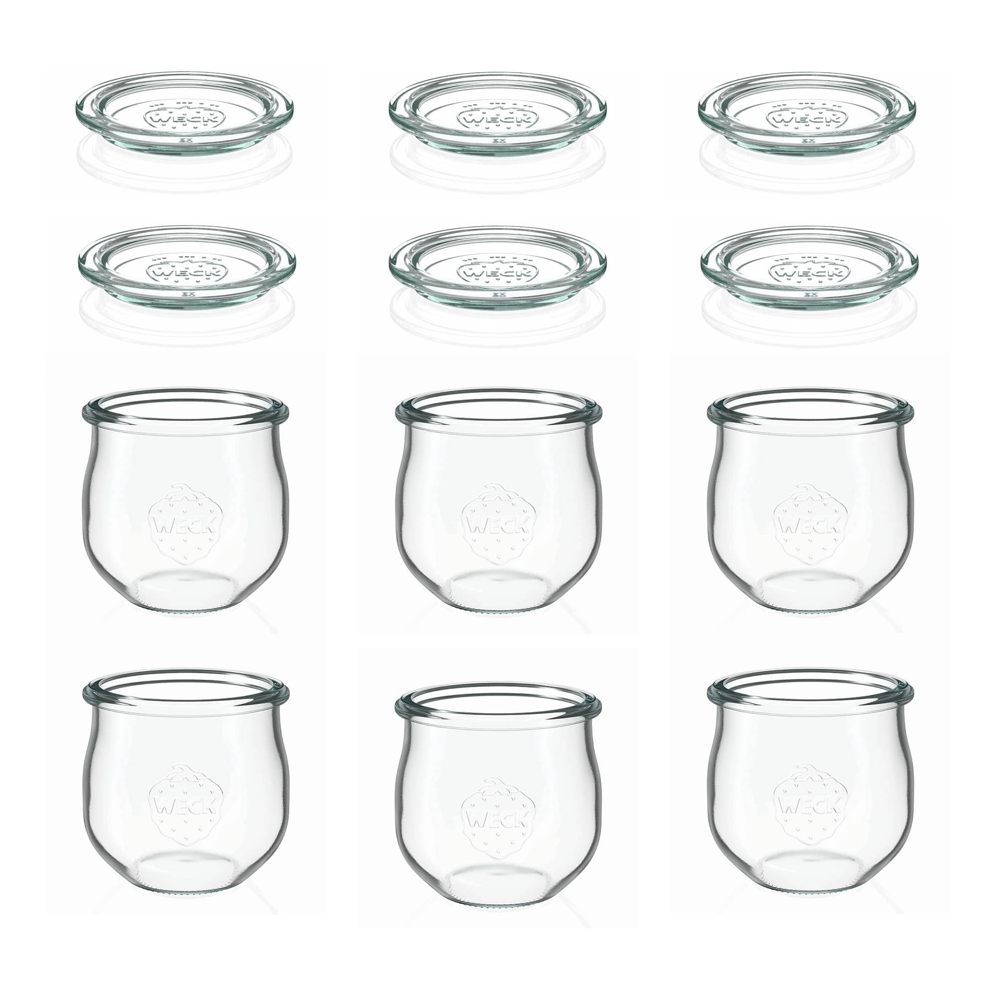 6x 370 ml WECK-чаша со форма на лале со стаклен капак RR 80