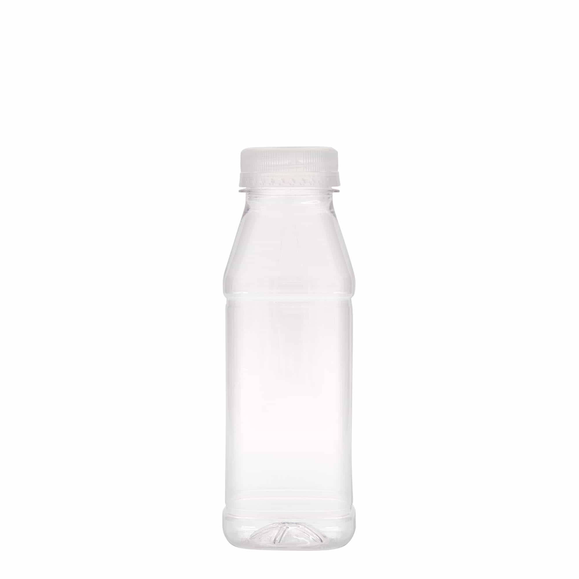 330 ml PET-шајка „Milk and Juice Carré“, квадратна, пластична, отвор: 38 мм