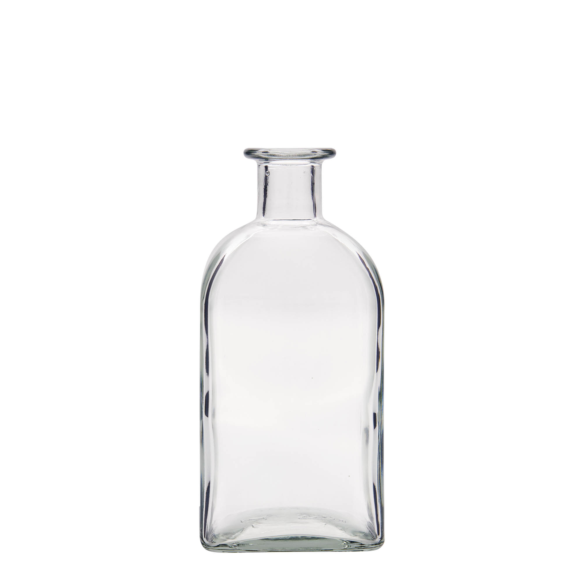 500 ml стаклена шишe за аптека Carré, квадратна, отворање: корк