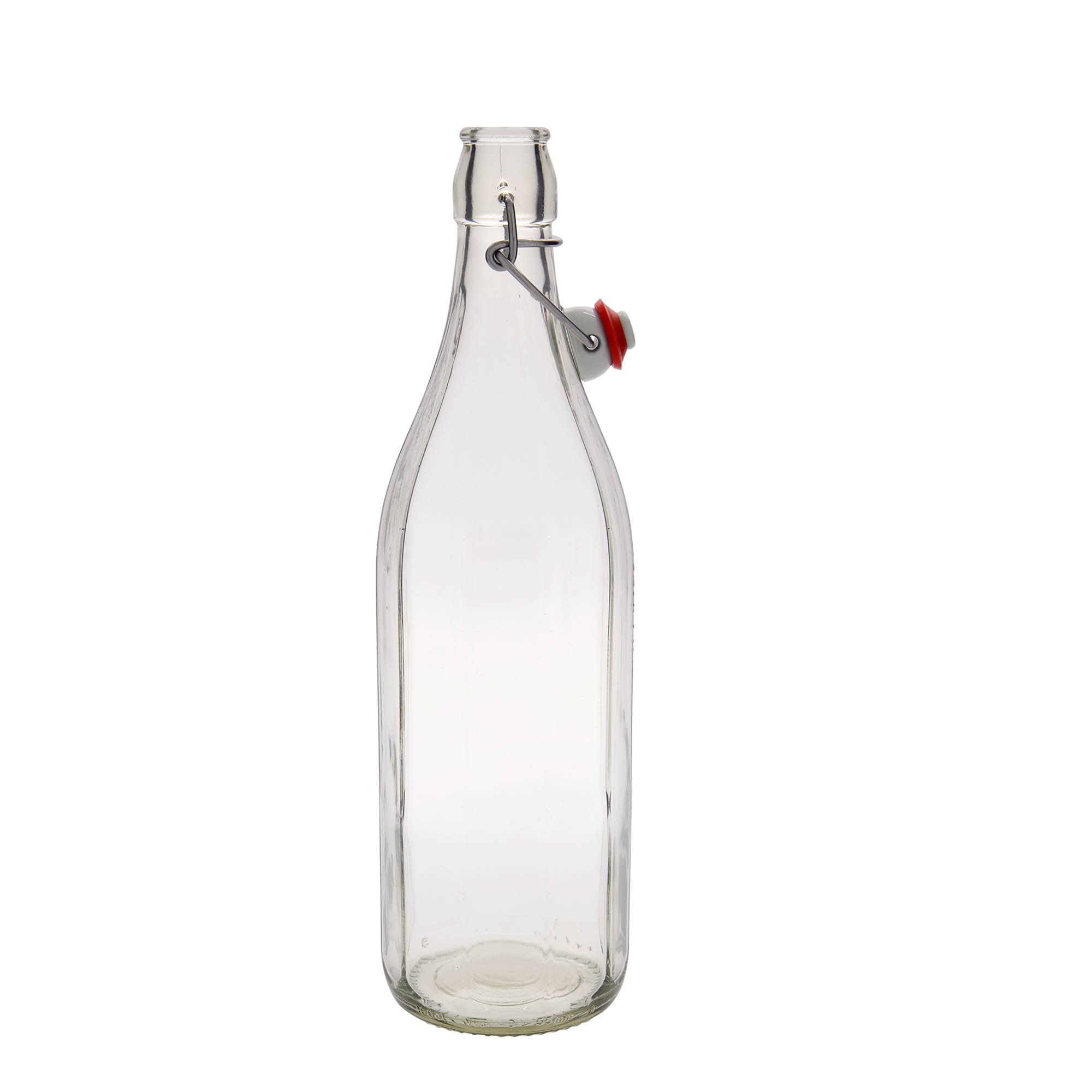 1.000 ml стаклена шише 'Bravo', десетострано, отворање: капак со копча