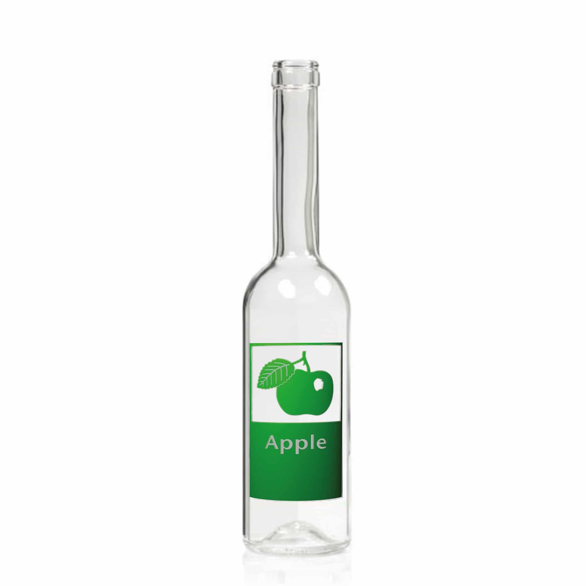 500 ml стаклена шише 'Opera', мотив: јаболко, отворање: корк