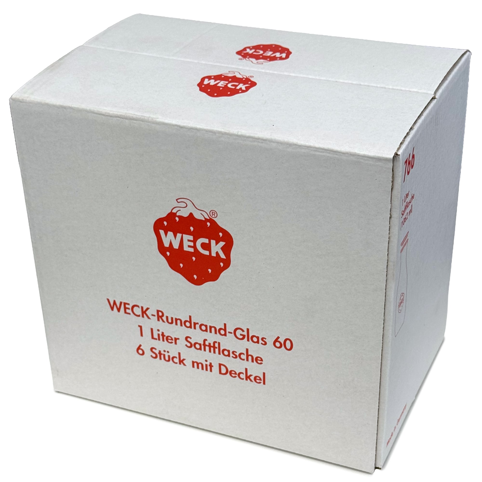 6x 1000 ml WECK-шише за сок со стаклен капак RR 60